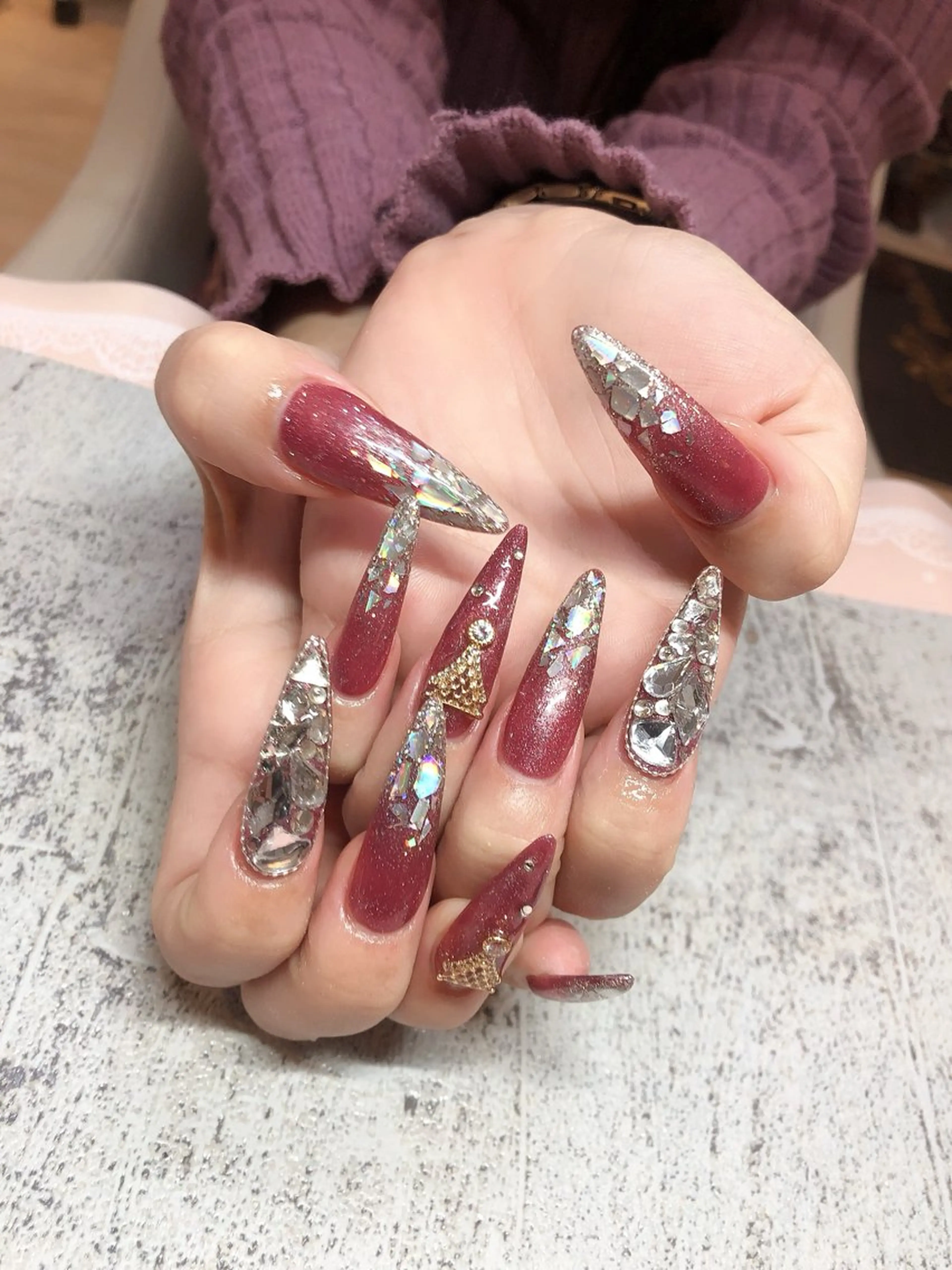 🌈チップ長さだし持ち込みデザインストン、パーツつけ放題12800の写真