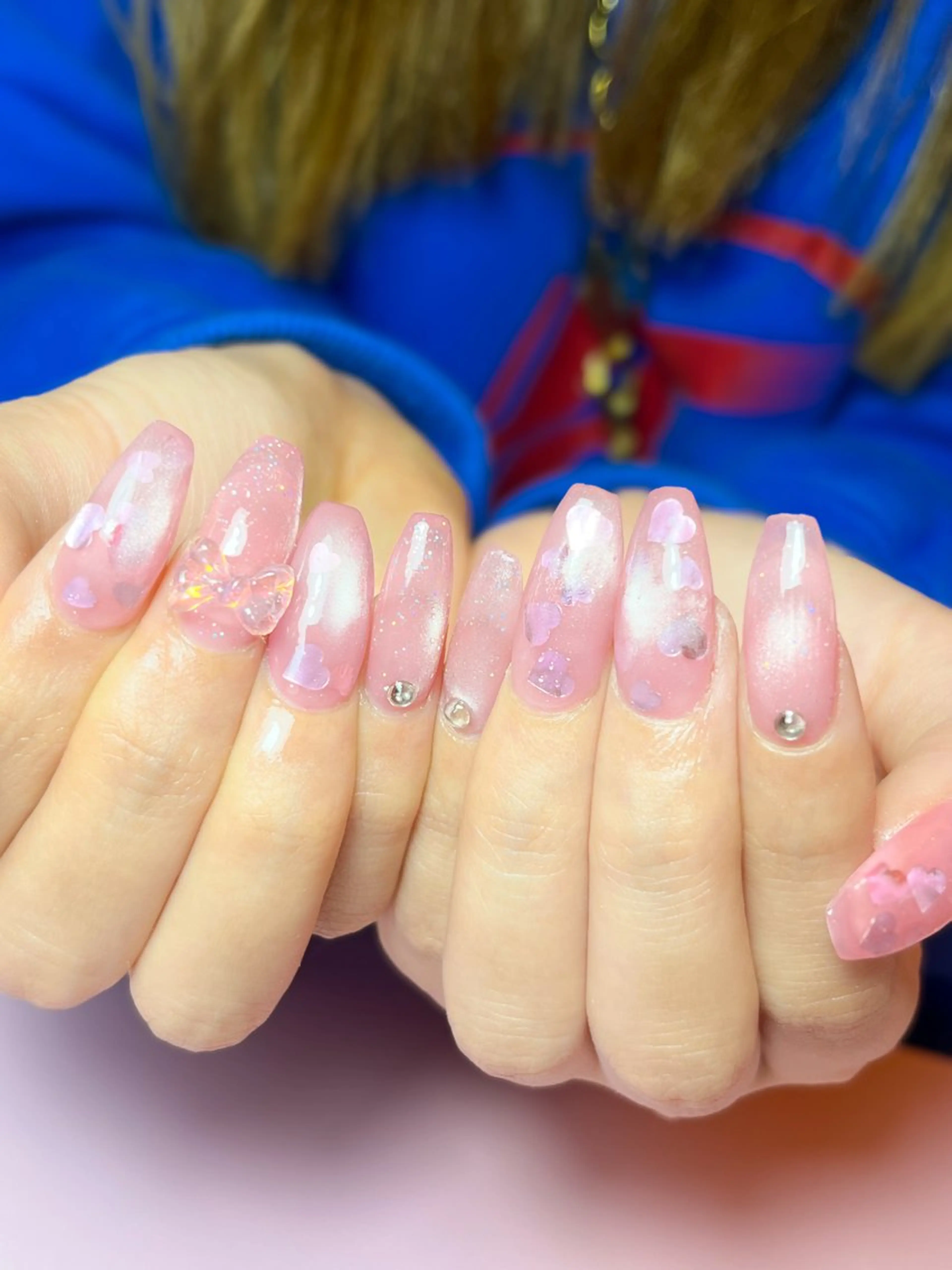 ネイル ハート 韓国ネイル マグネットネイル ハンドネイル ハンドケア ナツインフィニティ ネイルズ（なつ）のネイルデザイン