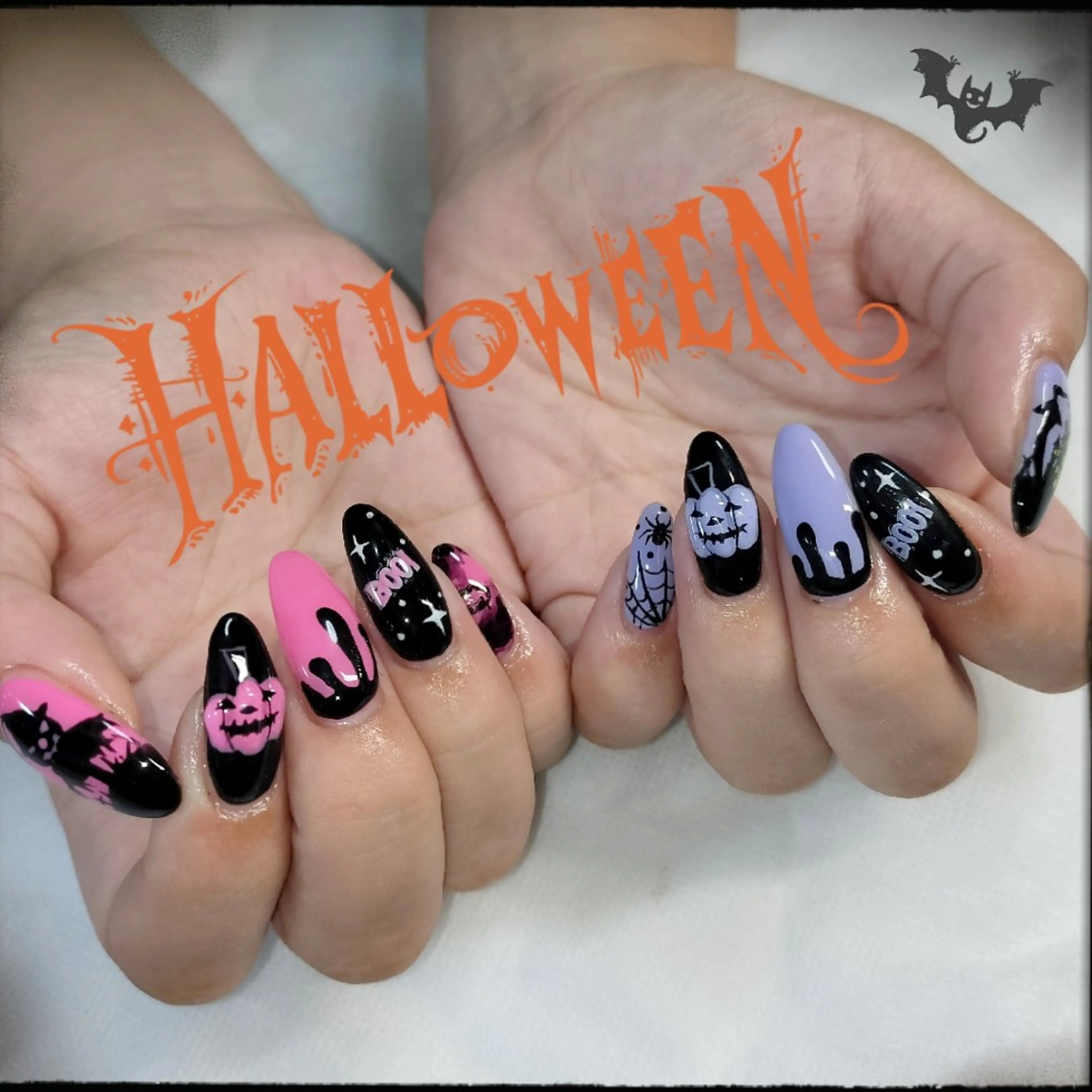 ネイル ハロウィン ハンドネイル フットネイル kahosan 𓆉のネイルデザイン