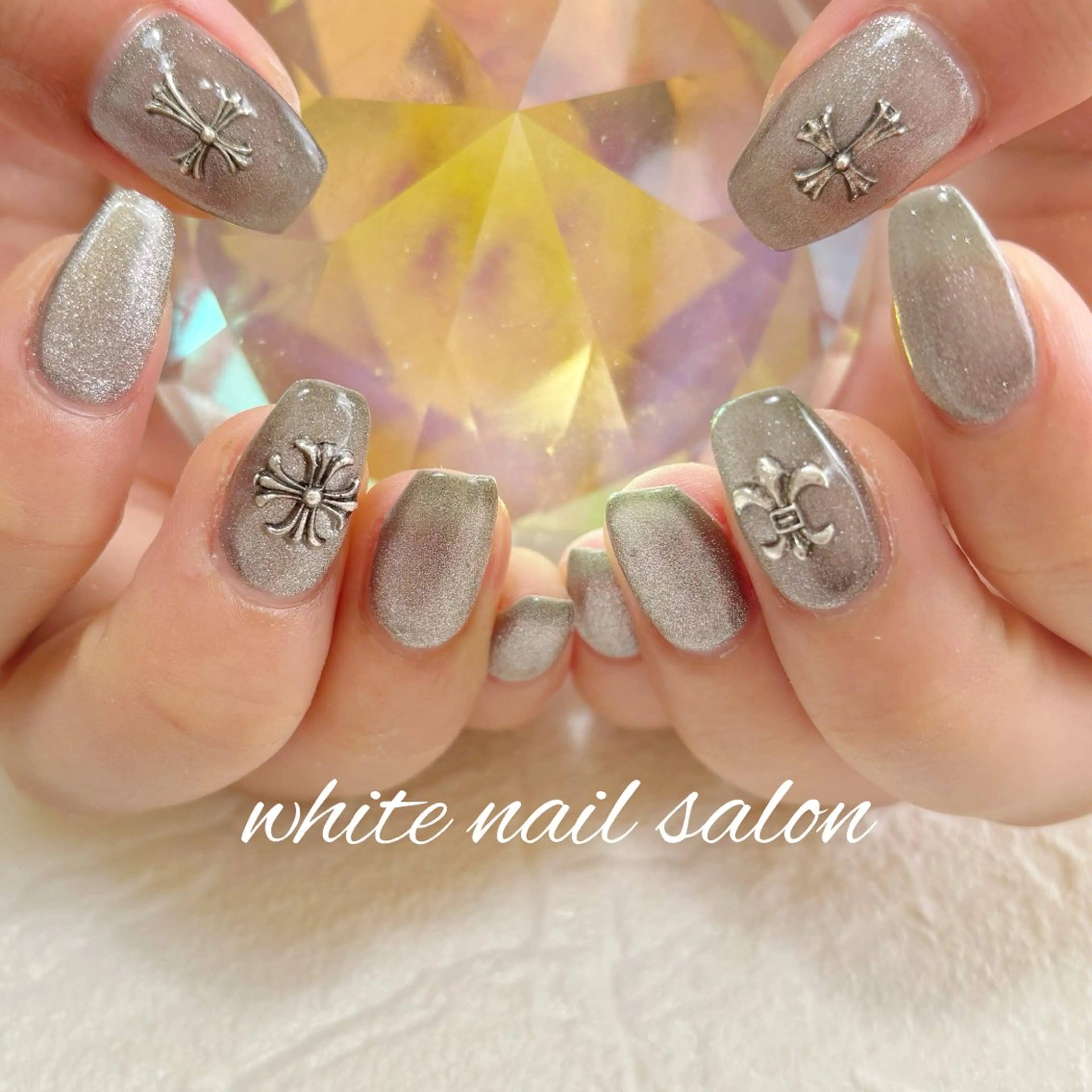 ネイル フットネイル ラメ(グリッター) 持ち込み ハンドネイル white nail salonのネイルデザイン