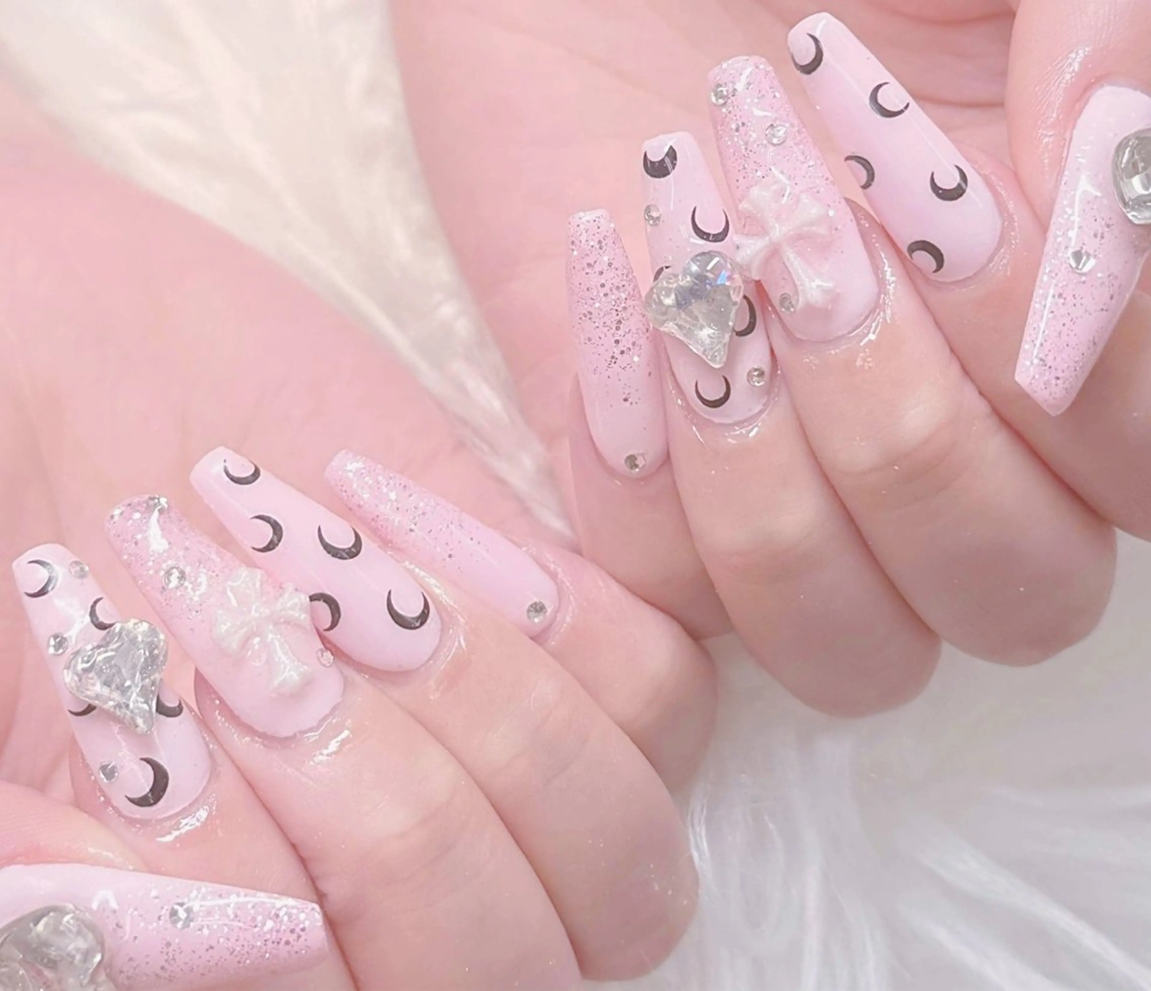 ネイル チークネイル 長さ出し フラッシュネイル フレンチネイル グラデーション ハンドネイル AN NAIL SALONのネイルデザイン