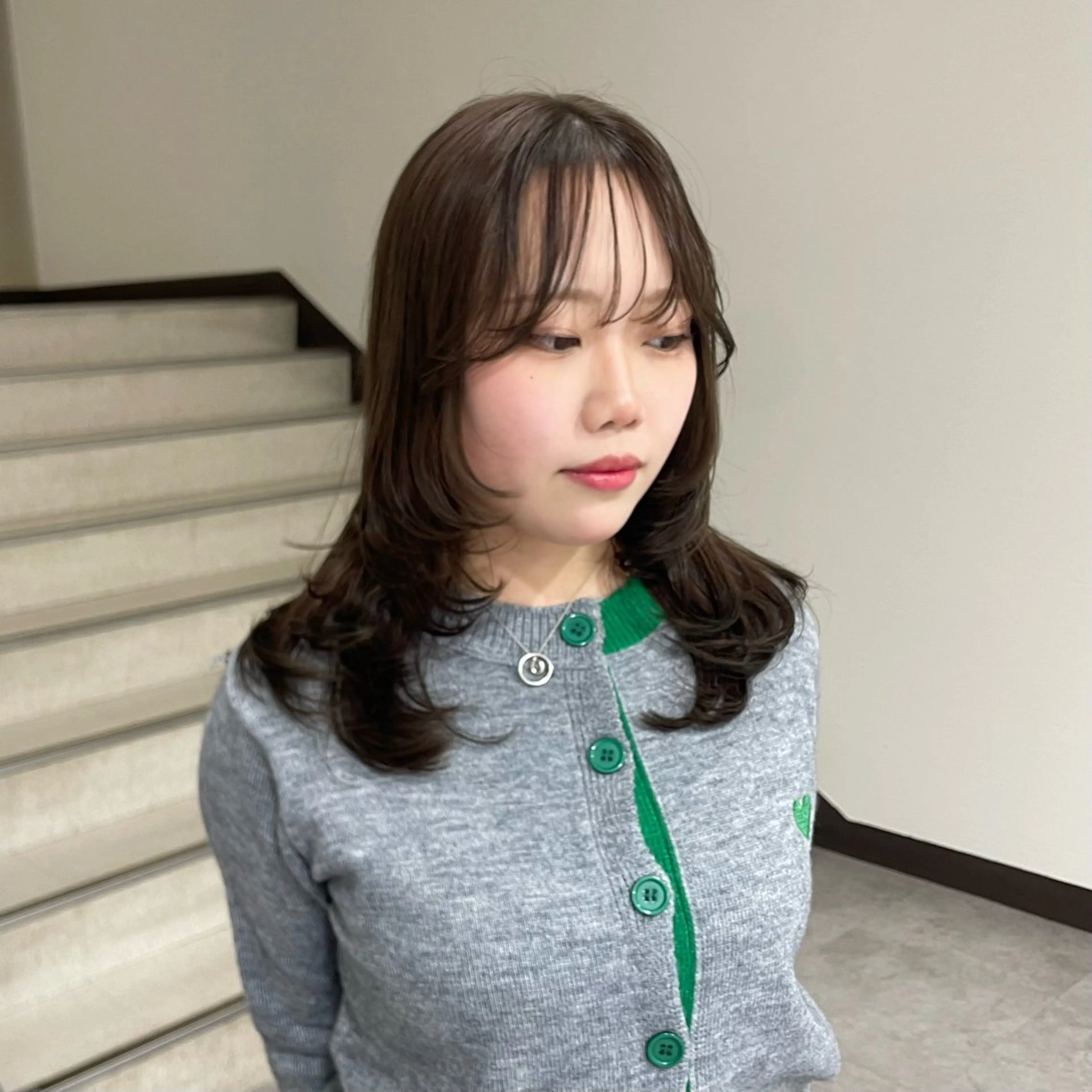 セミロング ヘアカラー 髪質改善✨艶カラー 🎀moka🎀のヘアスタイル