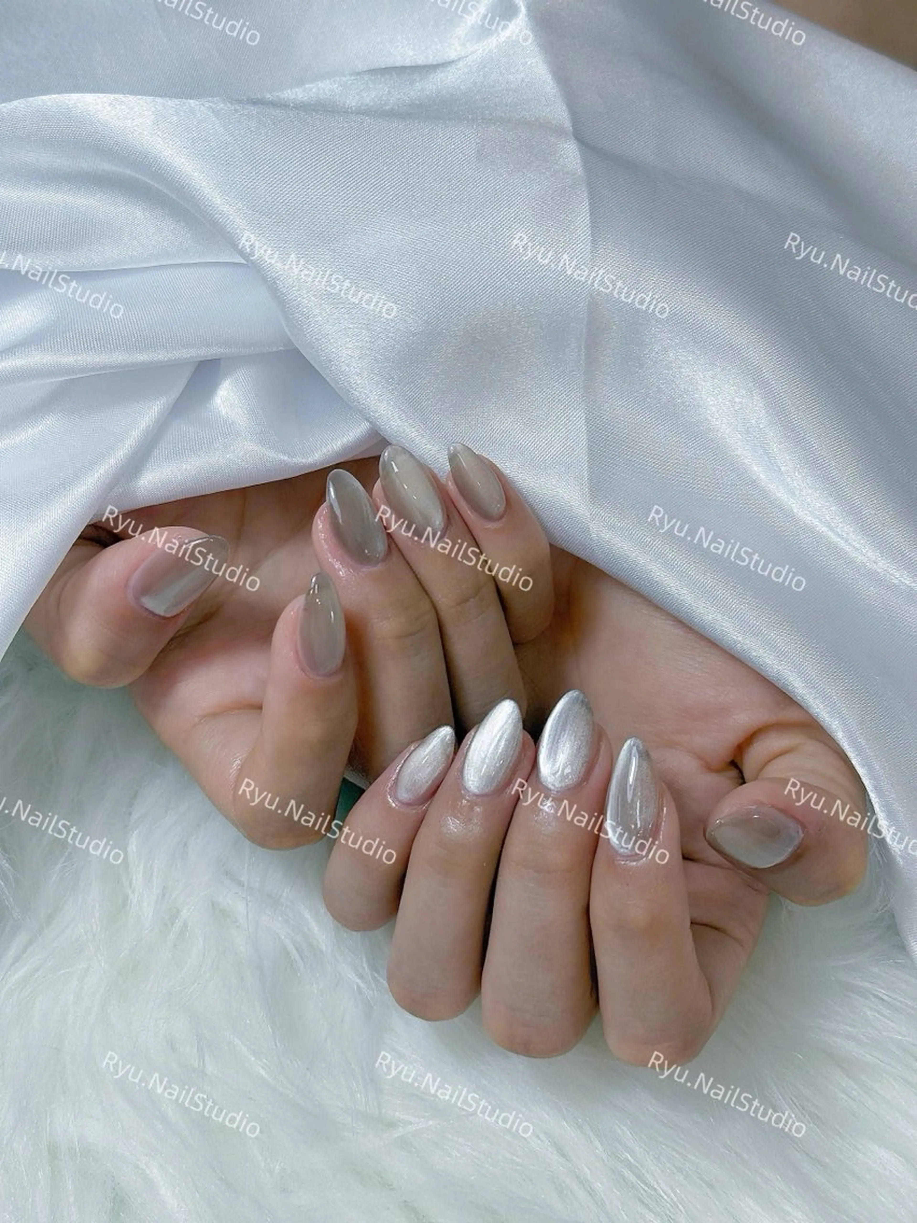 ネイル アートネイル フラワーネイル フレンチネイル ジェルネイル グラデーション ハンドネイル Ryu Nail NekoChanのネイルデザイン