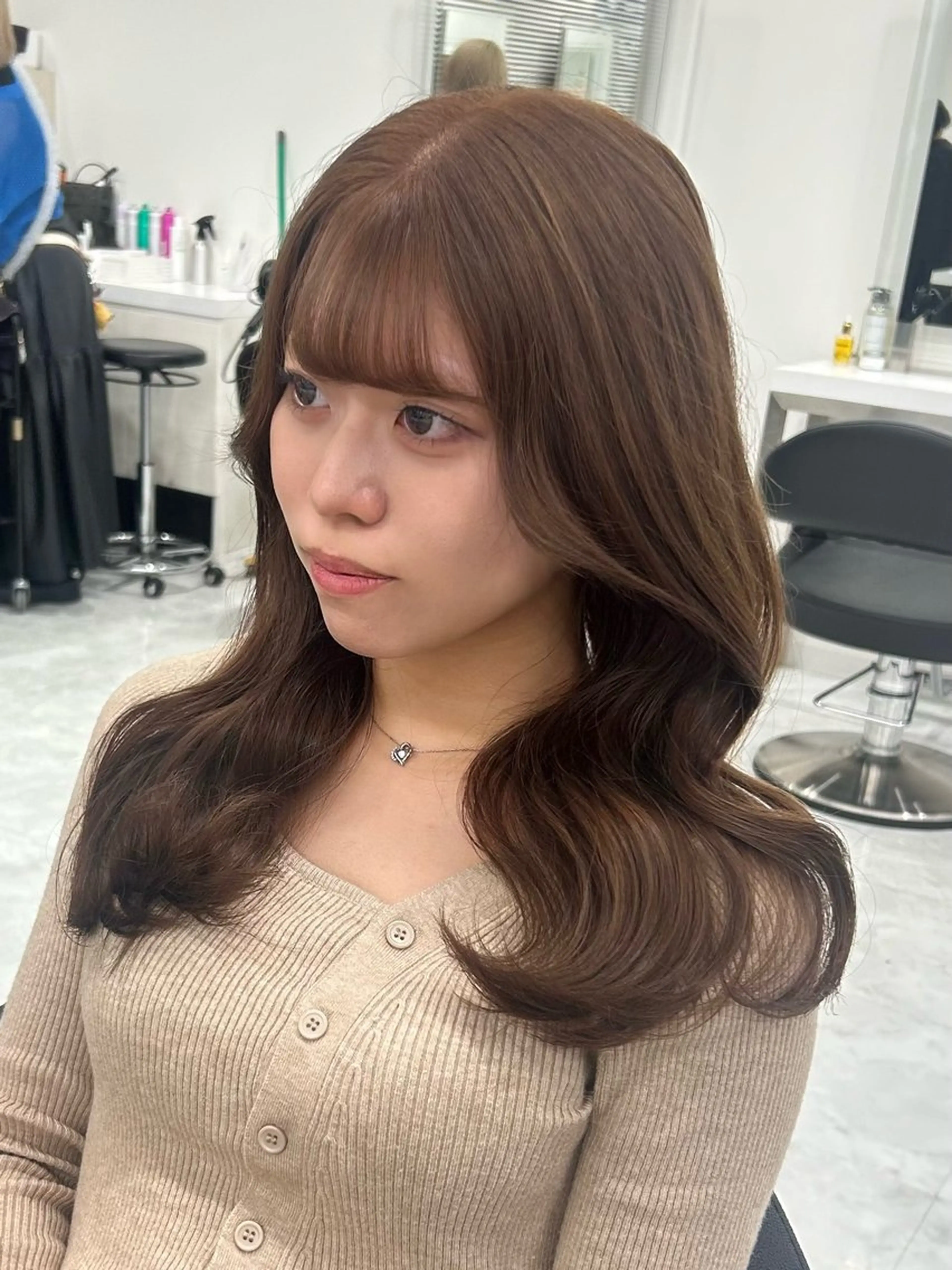 ロング カラー パーマ ヘアアレンジ メンズ キッズ カット ヘアカラー トリートメント 盛れ韓国ハイトーン 🎀Himari🎀のヘアスタイル