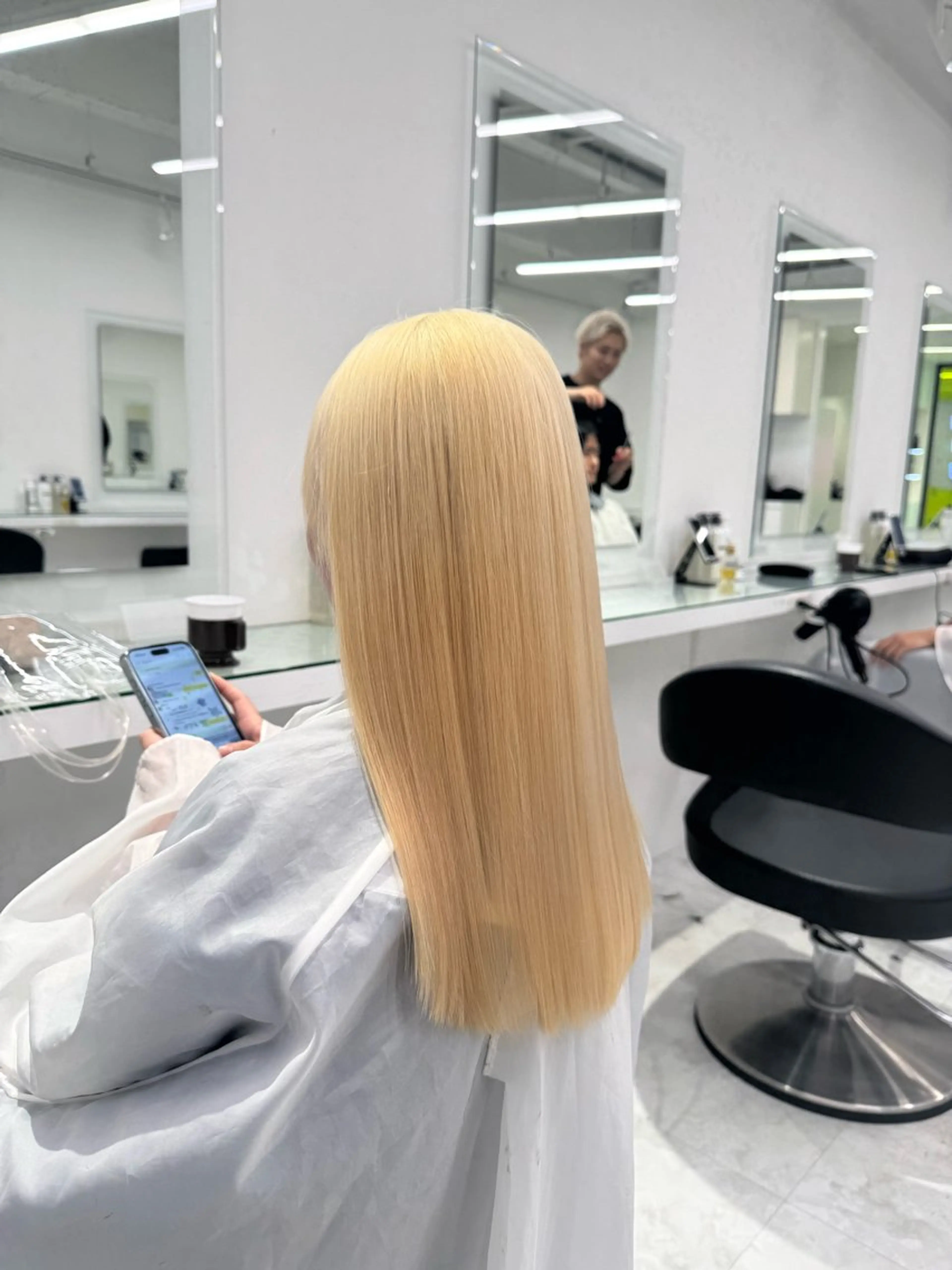 ロング カラー ヘアカラー トリートメント ヘッドスパ ヘアセット ハイトーン艶カラー 🤍ゆうひのヘアスタイル