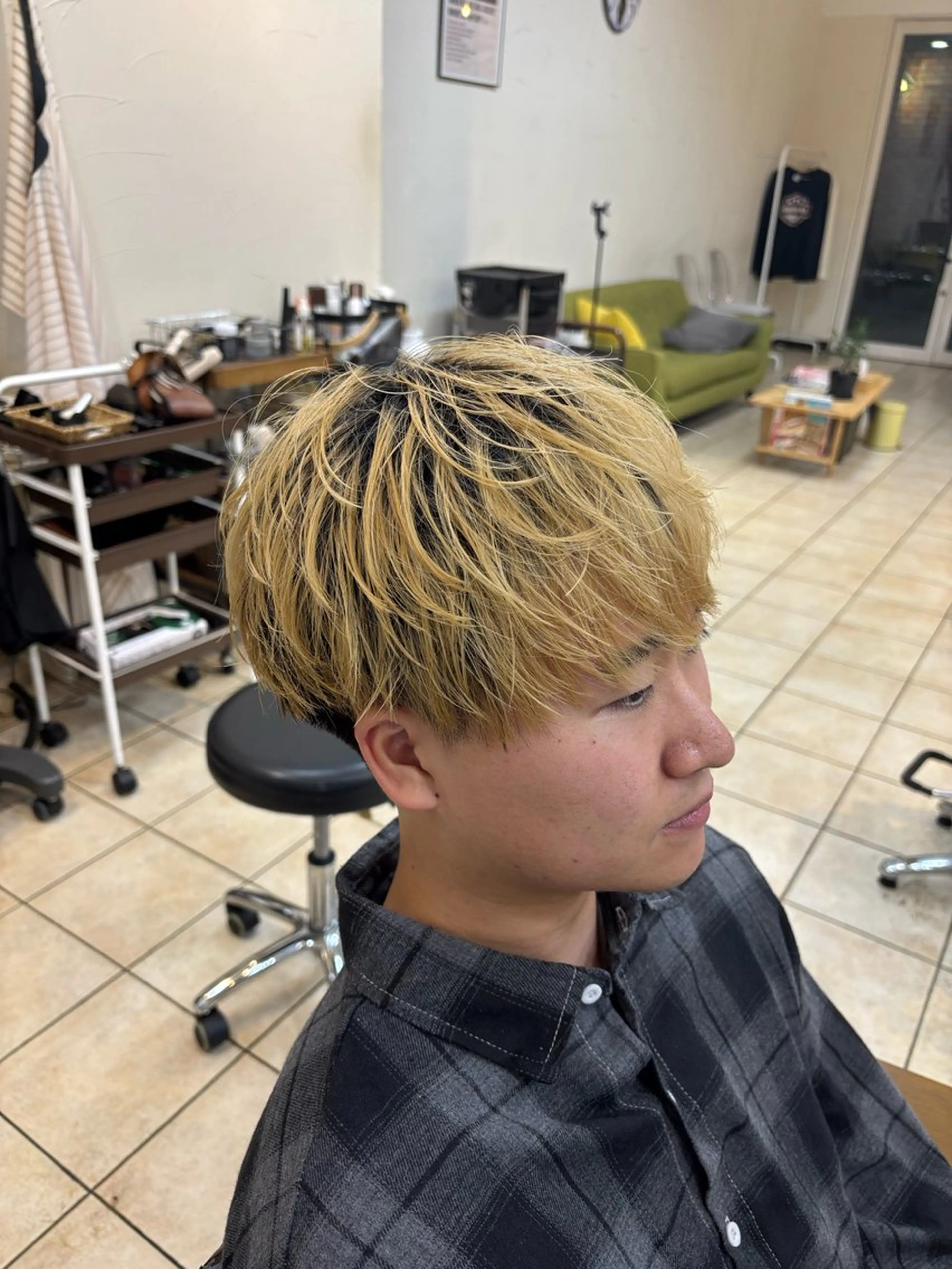 ショート メンズ マッシュ スパイキーショート/ メンズパーマ/関内涼のヘアスタイル