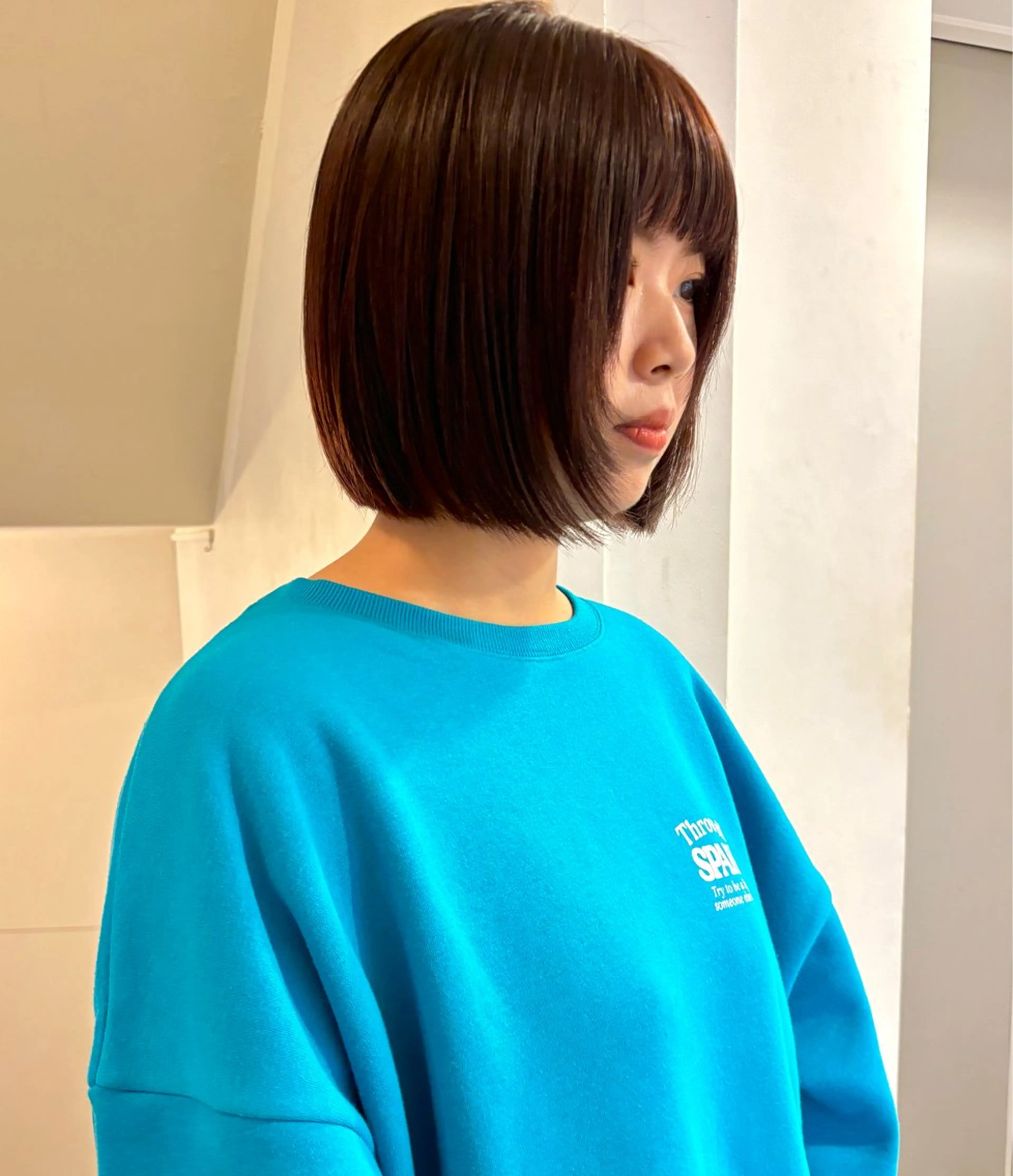 ショート カラー ブラウンカラー オレンジ オレンジブラウン ボブ レイヤーカット カット ヘアカラー トリートメント やまもと さえのヘアスタイル