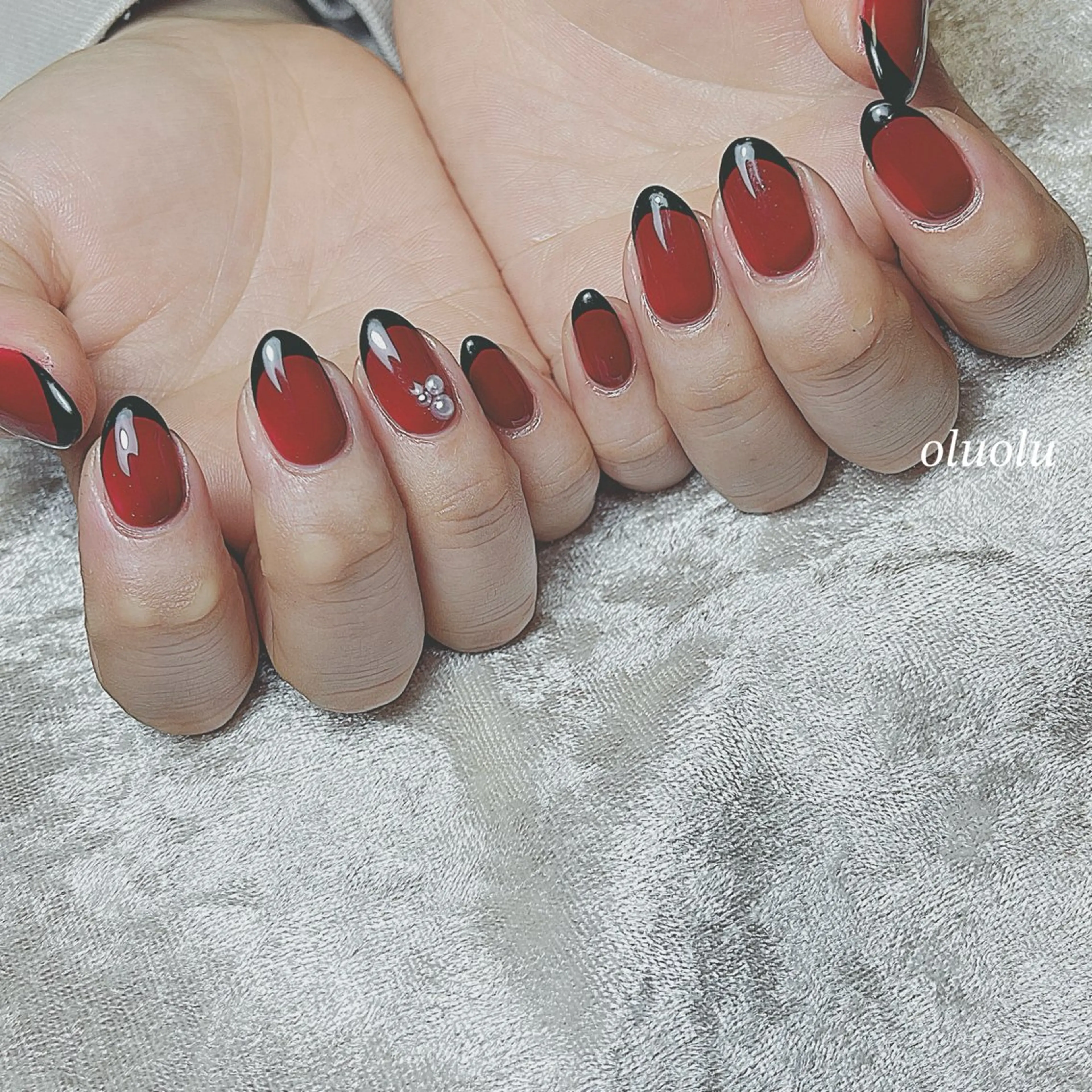 ネイル アートネイル ボルドー フットネイル フレンチネイル ニュアンスネイル ハンドネイル 大村 紬華のネイルデザイン