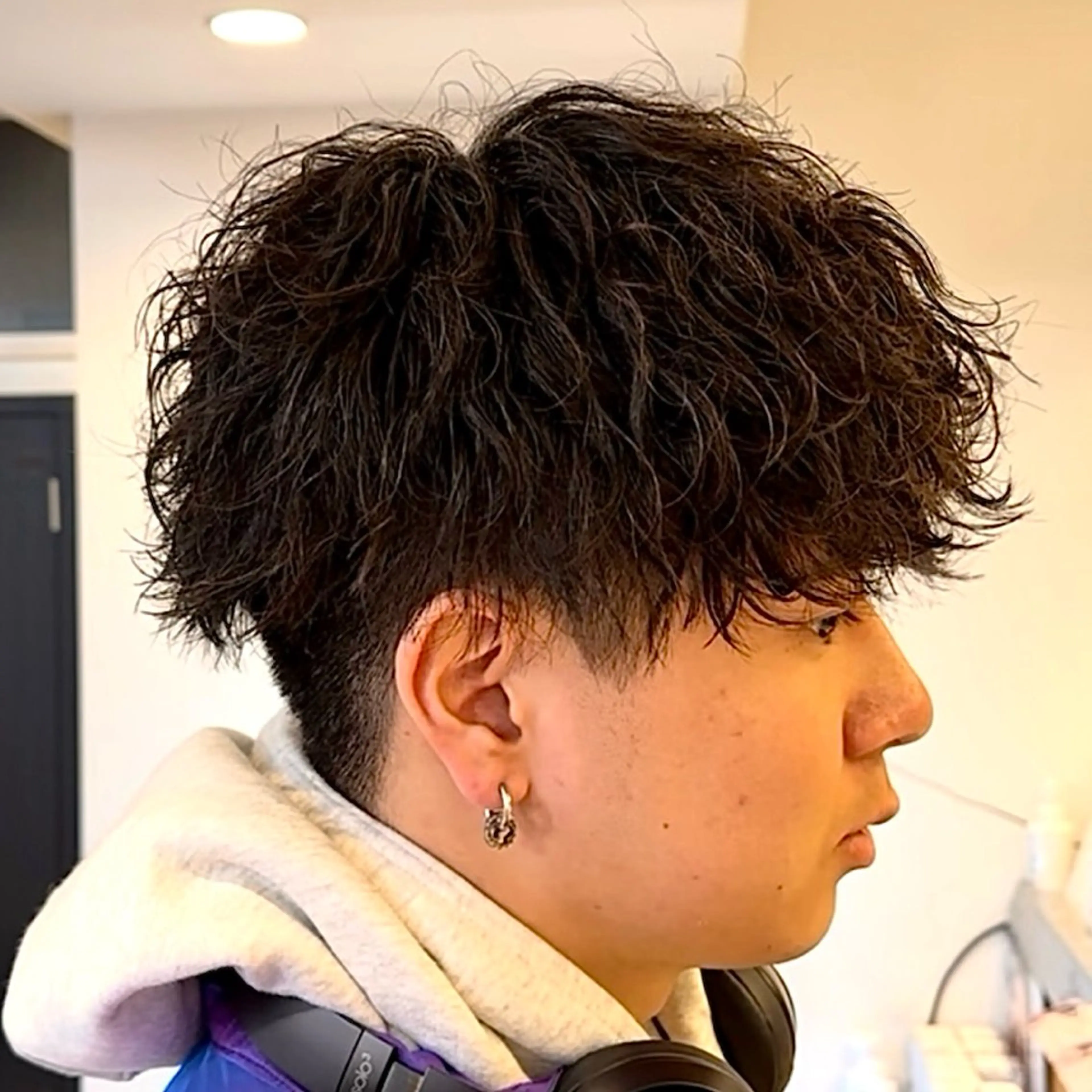 パーマ メンズ メンズパーマ 女性カットモデル イケガヤのヘアスタイル