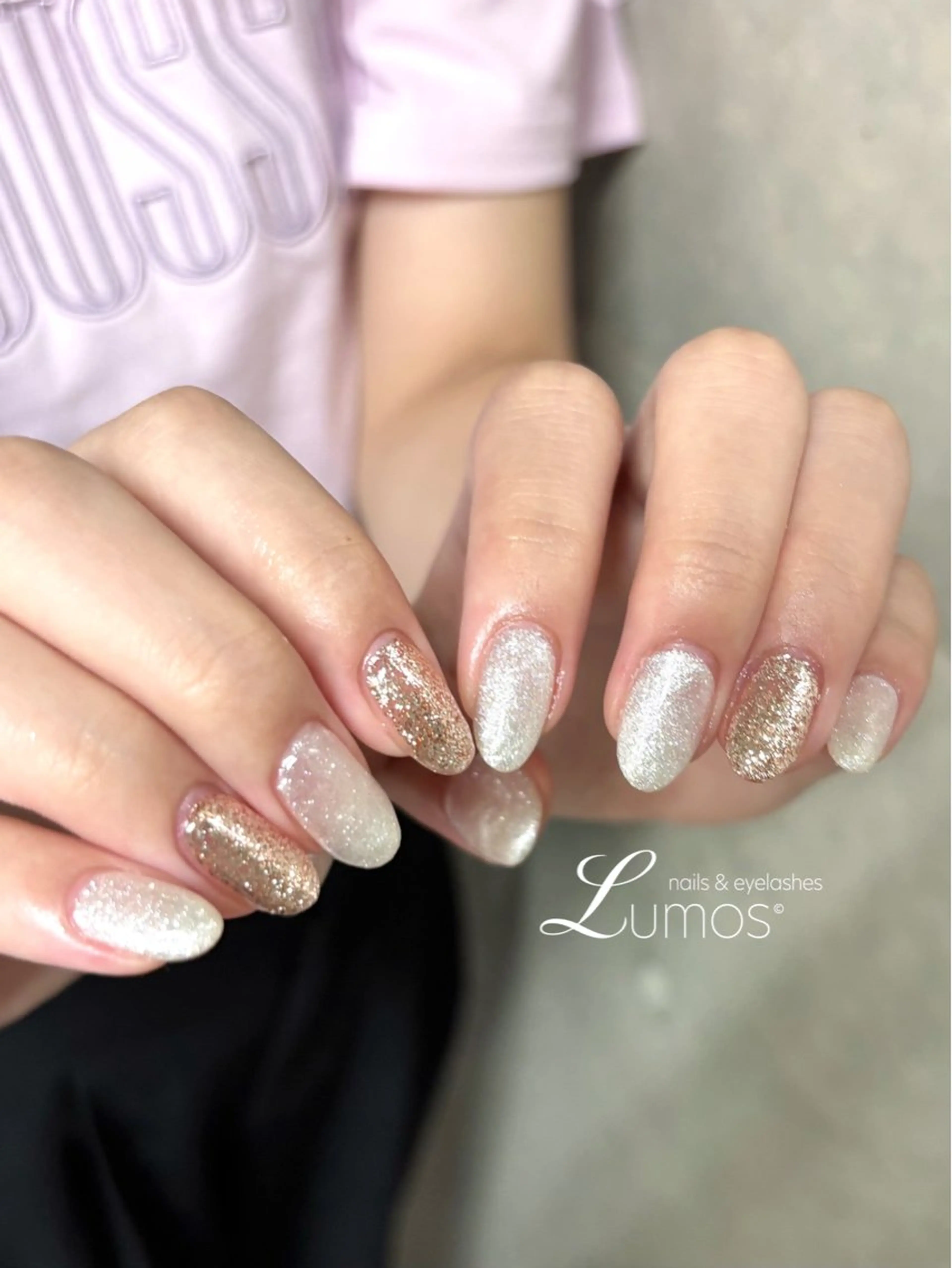 ネイル ラメ(グリッター) Lumos  nails&eyelashes 桜川所属・Lumos Rikaのネイルデザイン