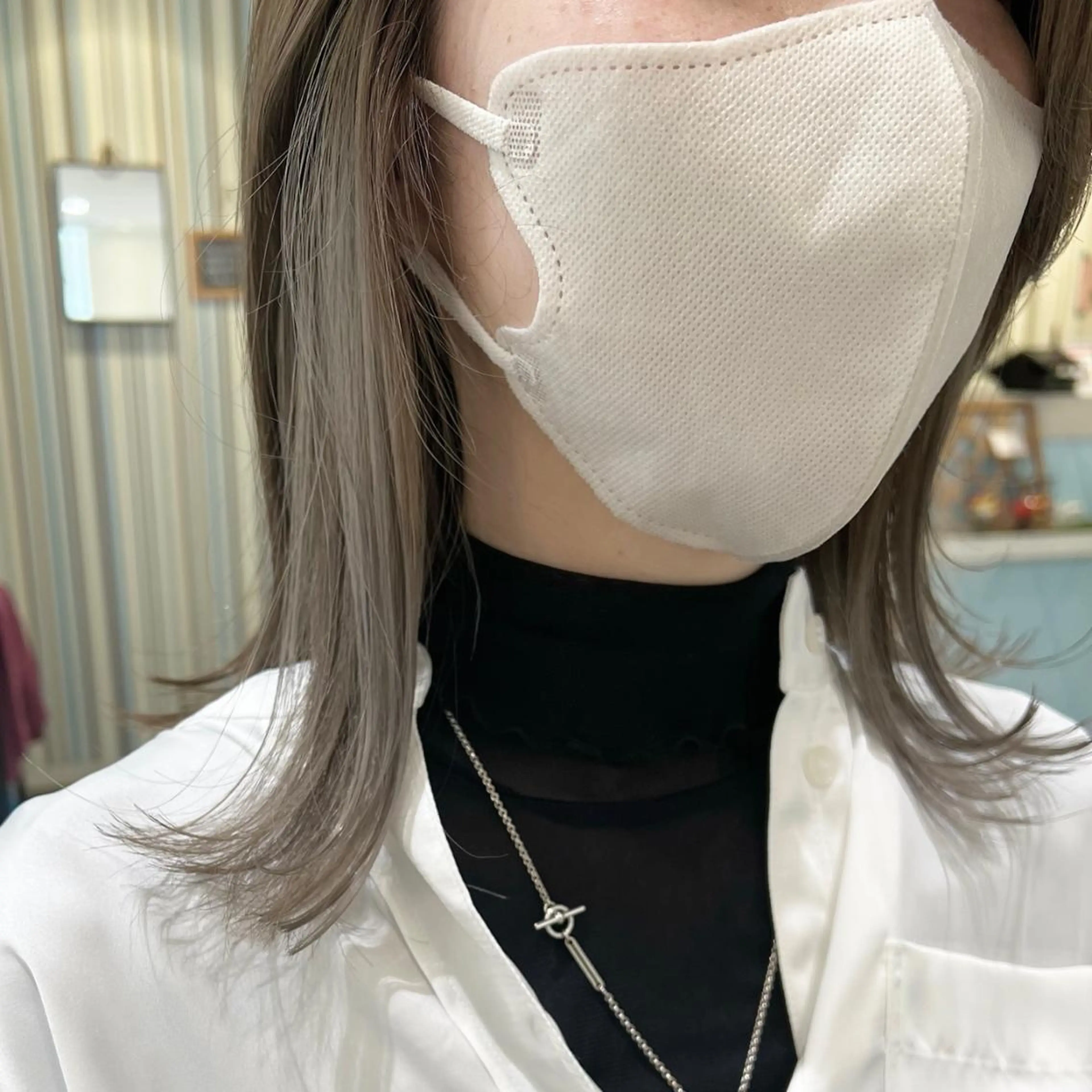 ミディアム 髪質改善 トリートメント 三箇島陽香/髪質改善 クロスパーマ縮毛矯正のヘアスタイル