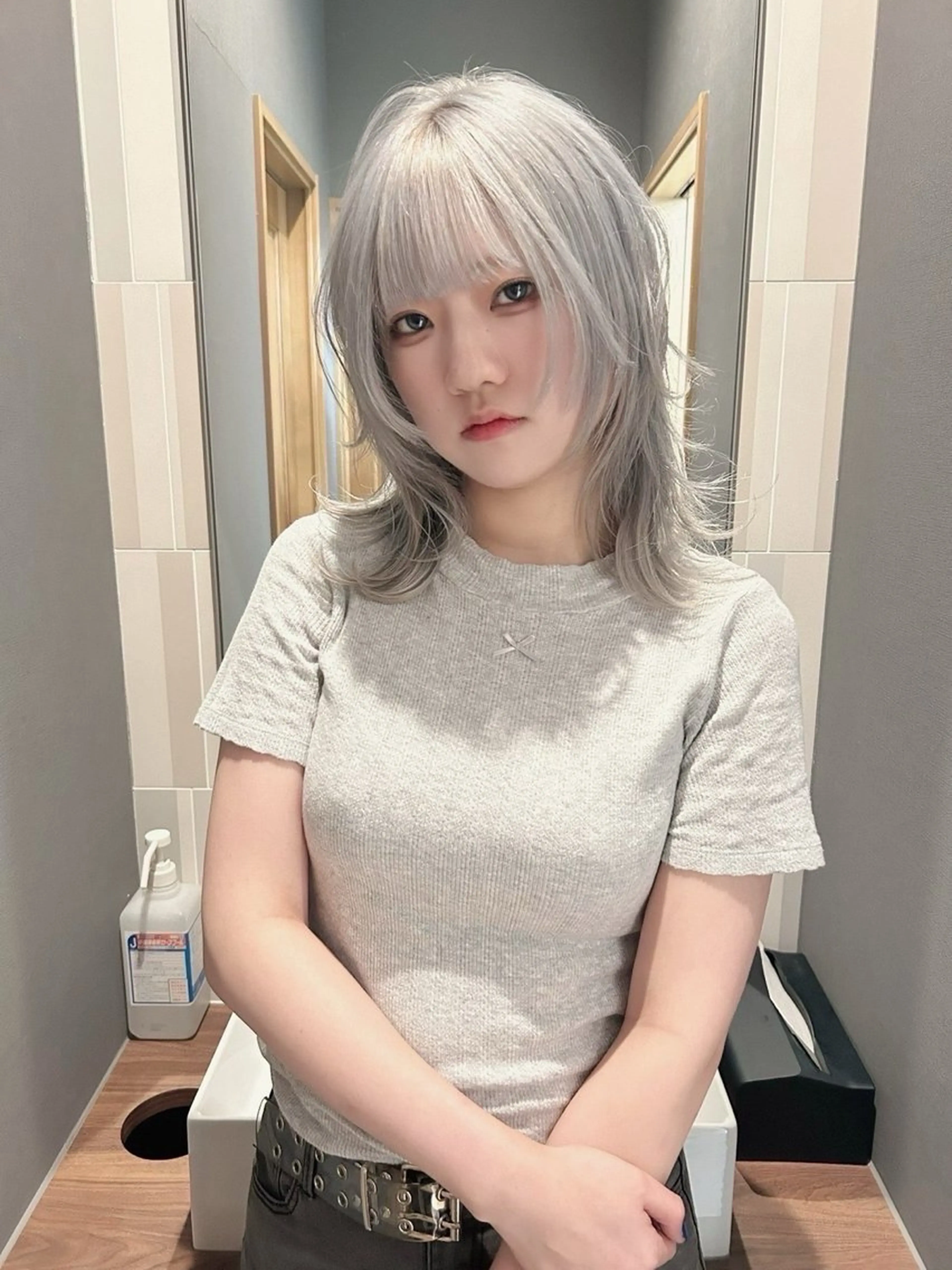 ミディアム ウルフカット きたやまこう /縮毛矯正/髪質改善のヘアスタイル