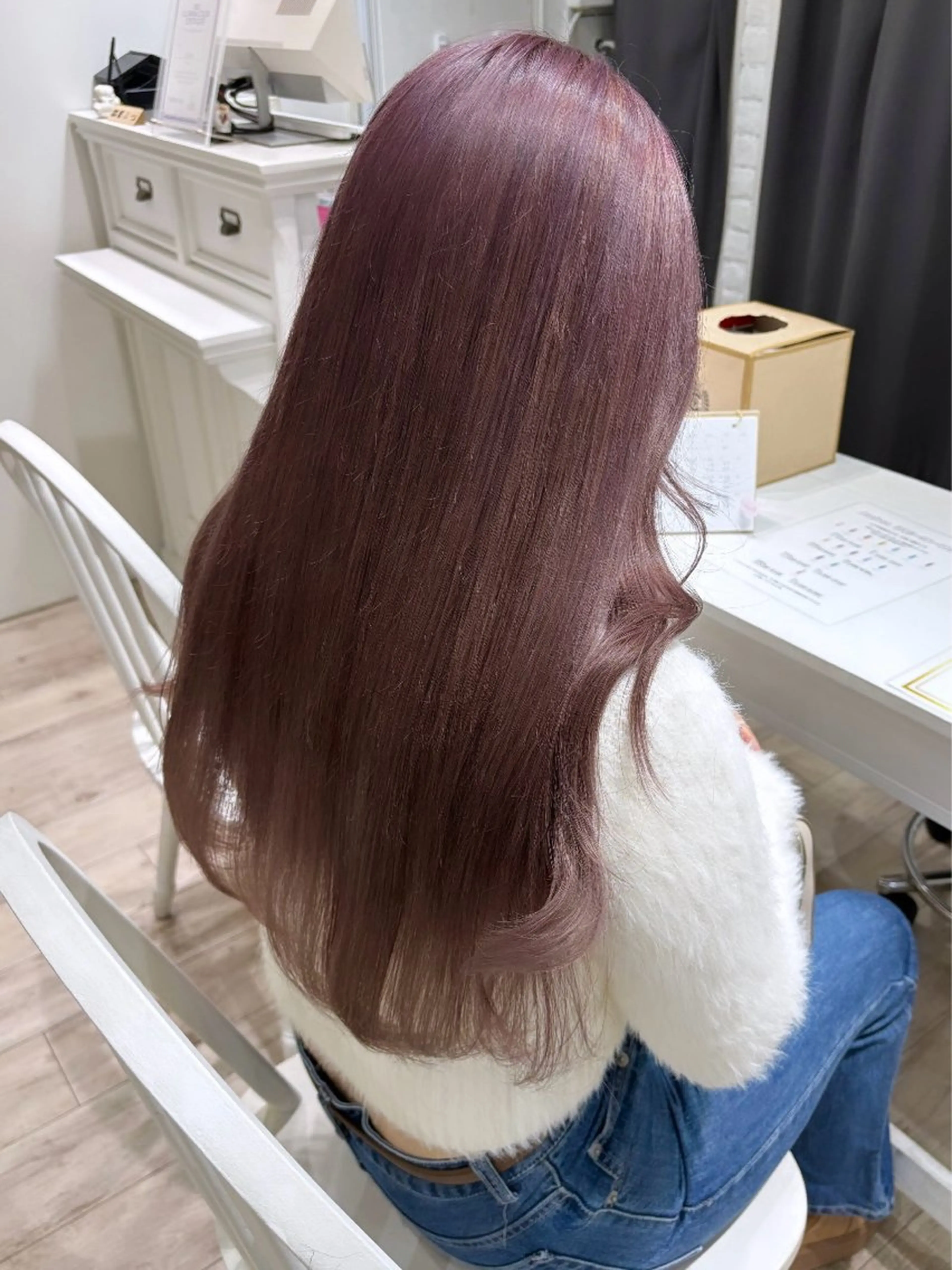 ロング カラー ブリーチ ラベンダーカラー ラベンダーピンク ピンクカラー カット ヘアカラー 暖色カラー✨️ 門内 梨真のヘアスタイル