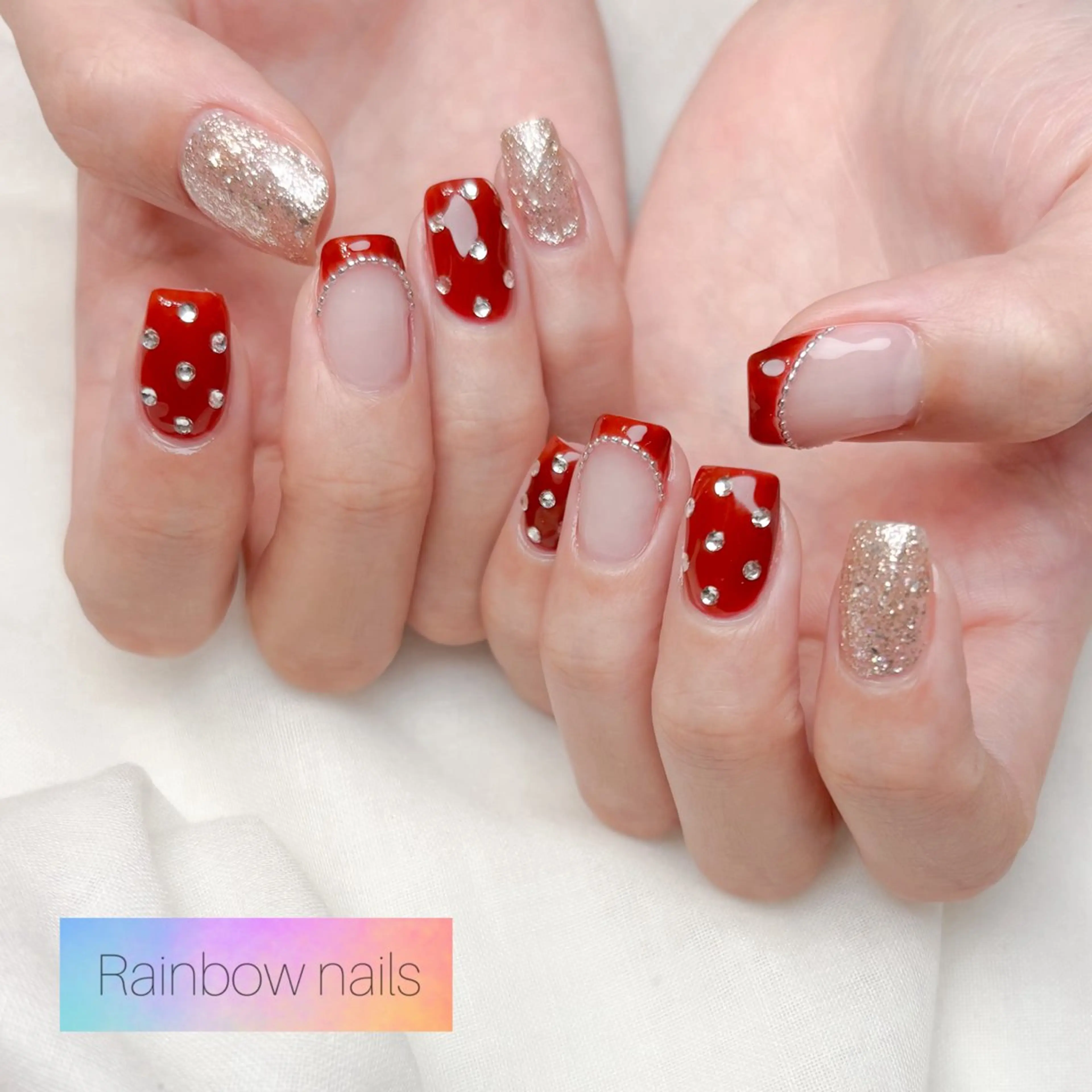 ネイル ハンドネイル Rainbow nailsくろちゃんのネイルデザイン