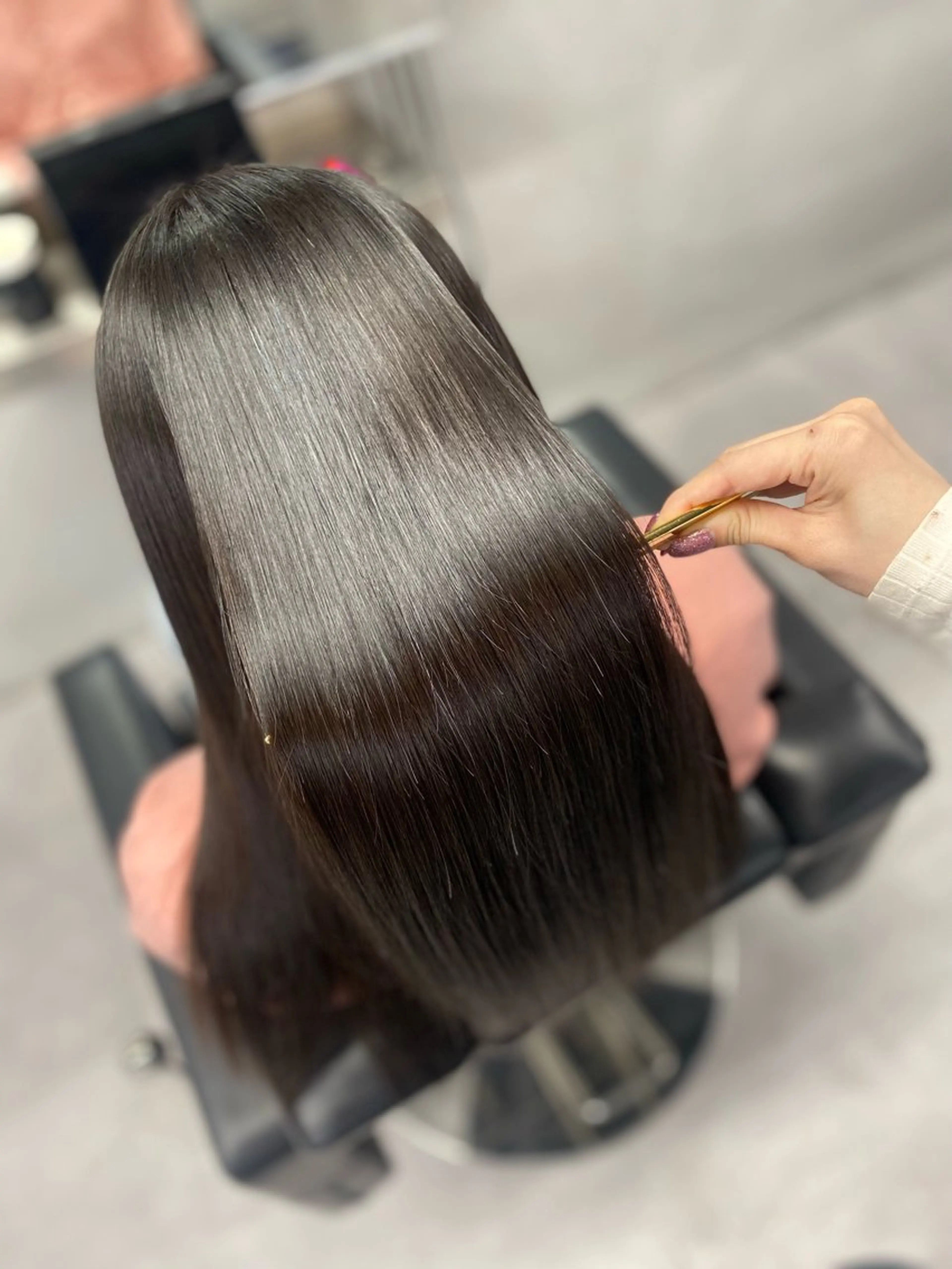 ロング 入学式 ロング カット 縮毛矯正 トリートメント 艶髪/縮毛矯正 🫧辻野海羽のヘアスタイル