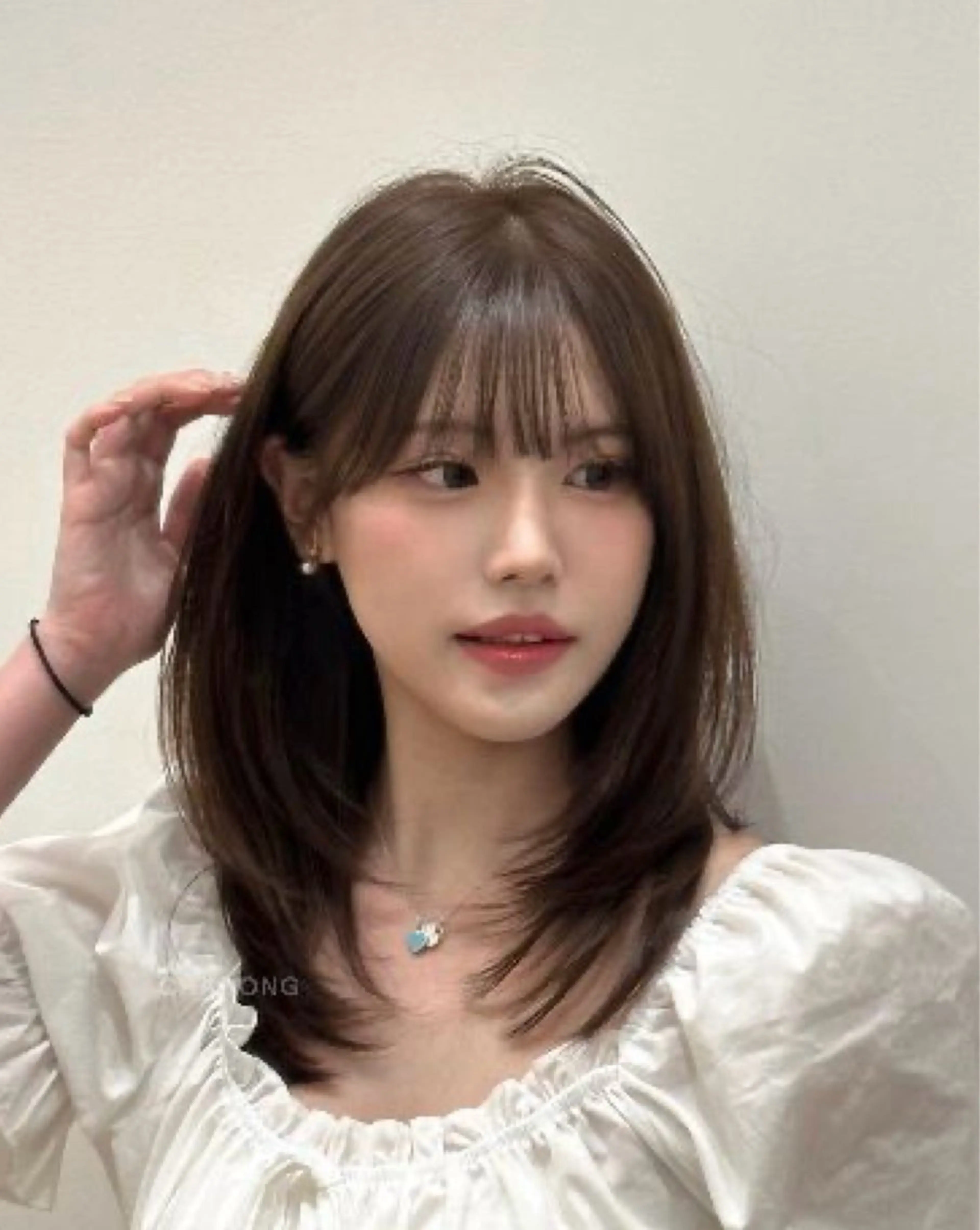 ミディアム 縮毛矯正・透明感 カラー💙acoのヘアスタイル