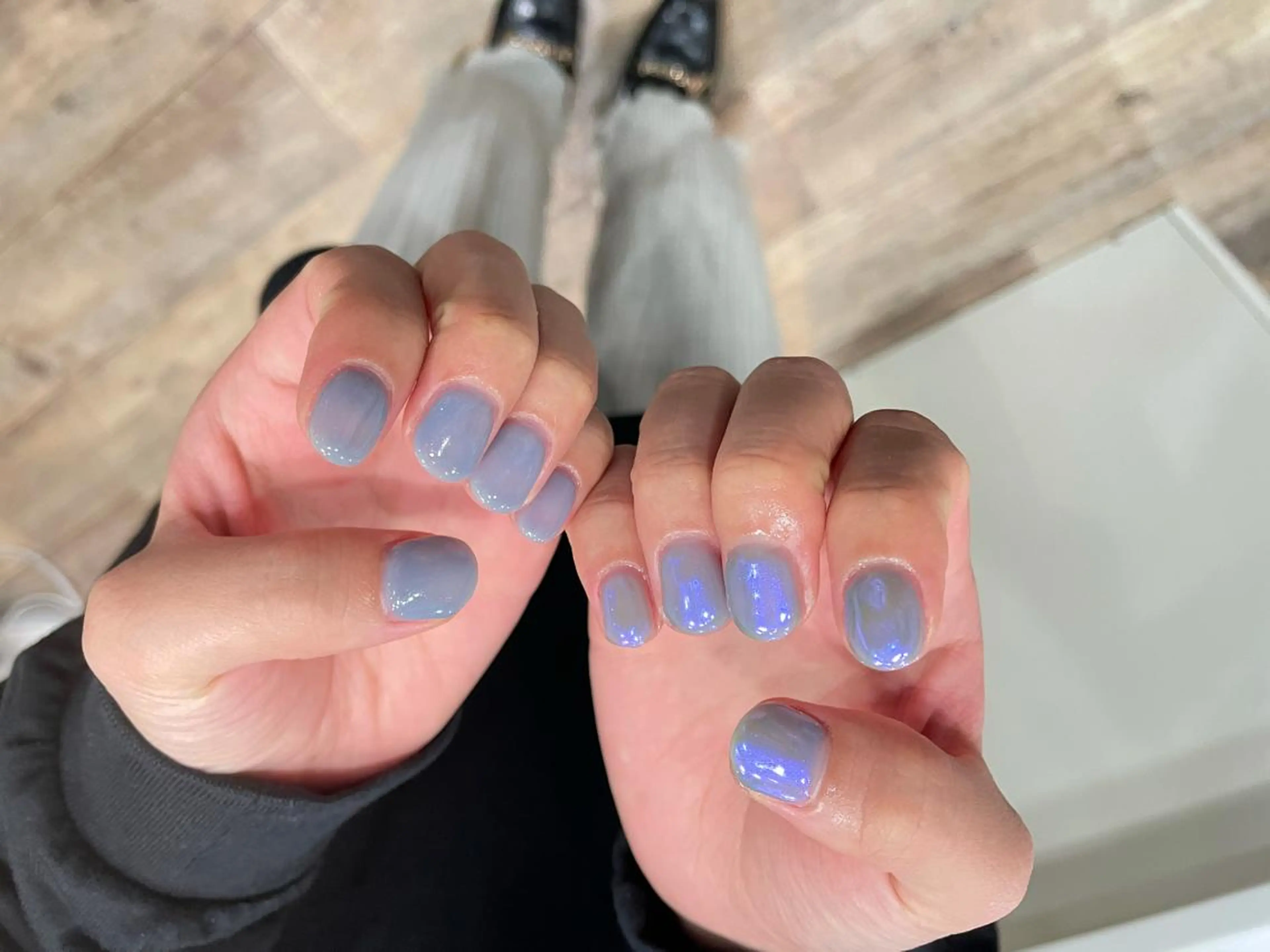 ネイル ハンドネイル ハンドケア はばすみれ🎀ﾈｲﾙ 光ﾌｪｲｼｬﾙ ﾍｱのネイルデザイン