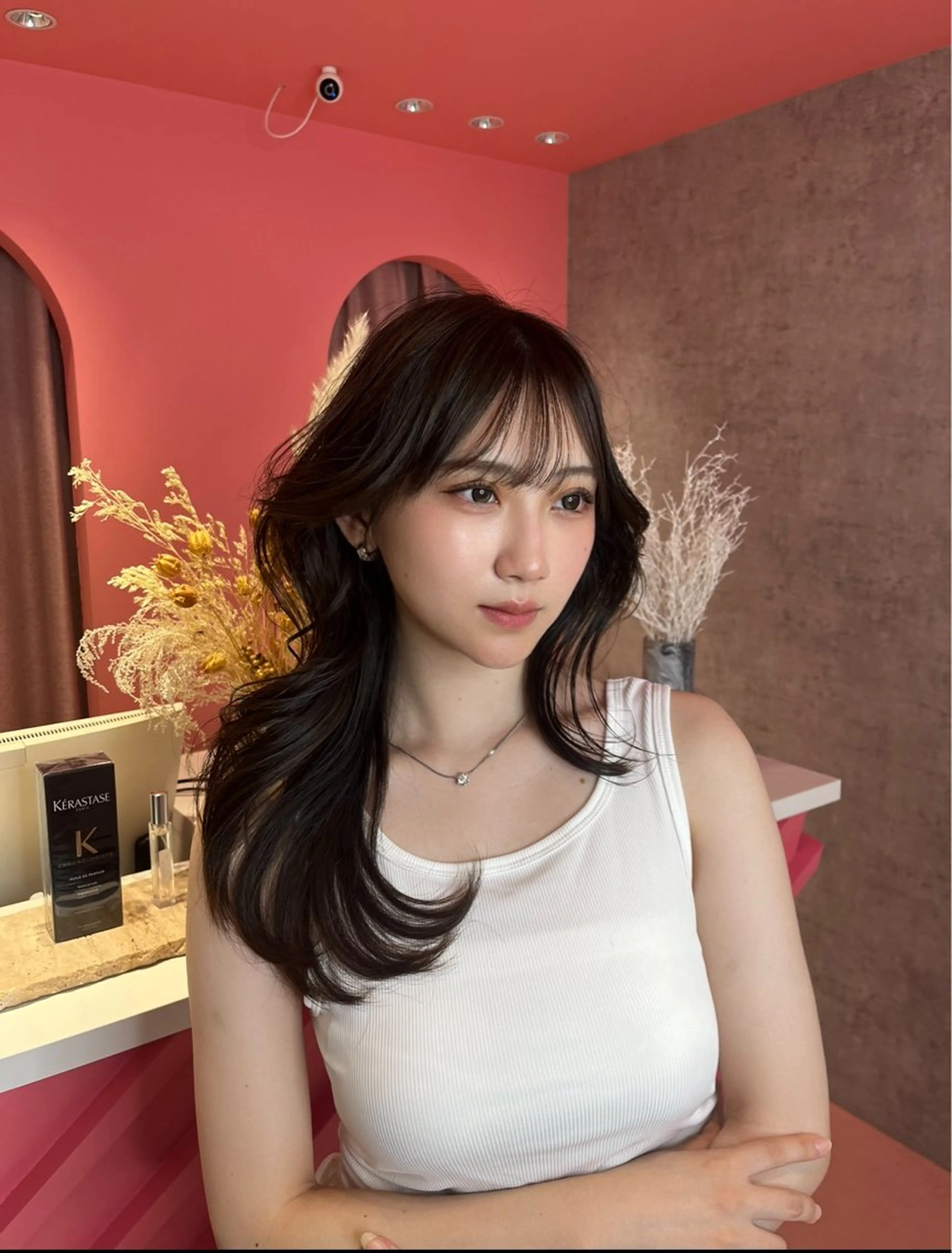 ミディアム カラー 山崎/ボブ縮毛矯正 レイヤー髪質改善のヘアスタイル