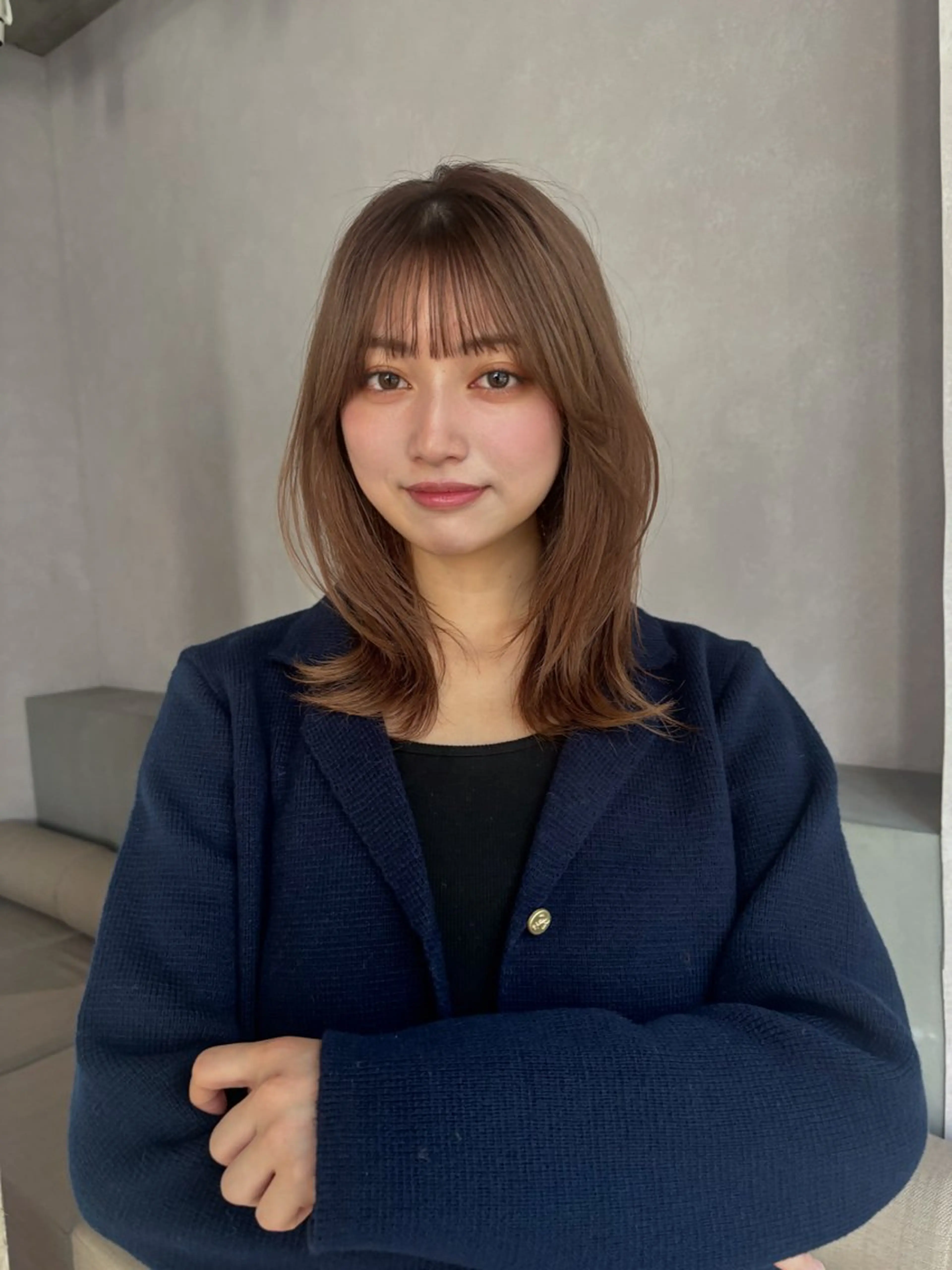 ミディアム カラー カット ヘアカラー ren ボブロブ/ミディアムのヘアスタイル