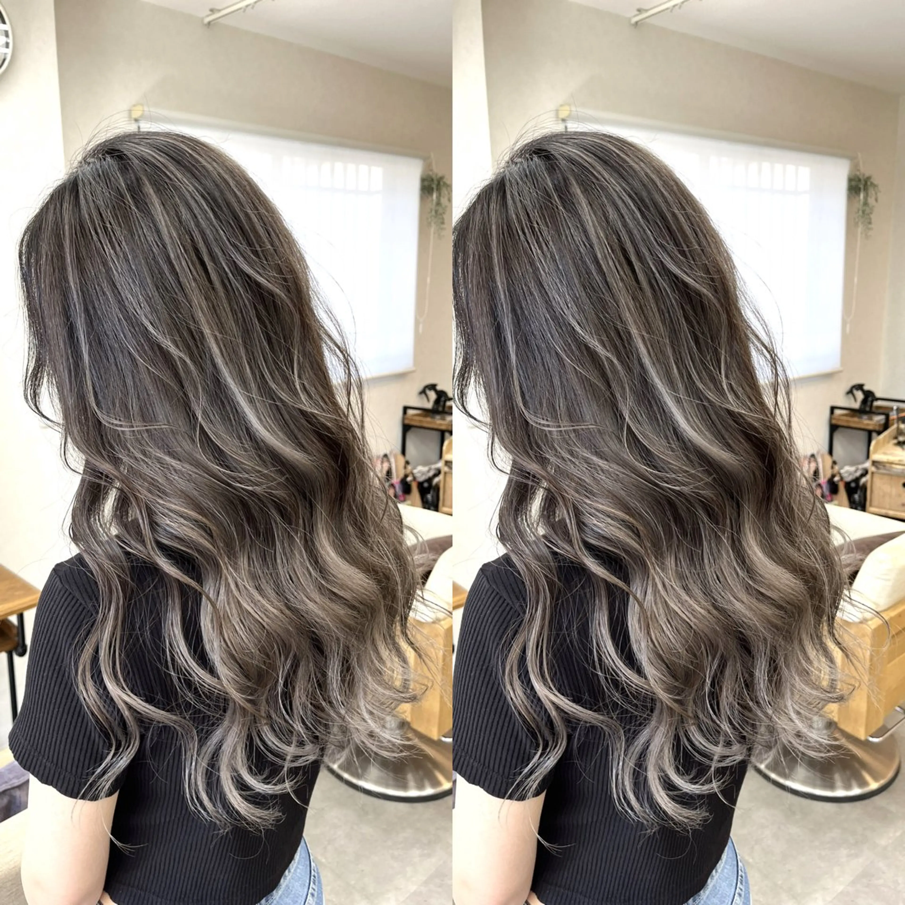 ロング レイヤーカット ヘアカラー トリートメント Ring  by Moremuu所属・issy/ハイライト ハイトーン／レイヤーのヘアスタイル