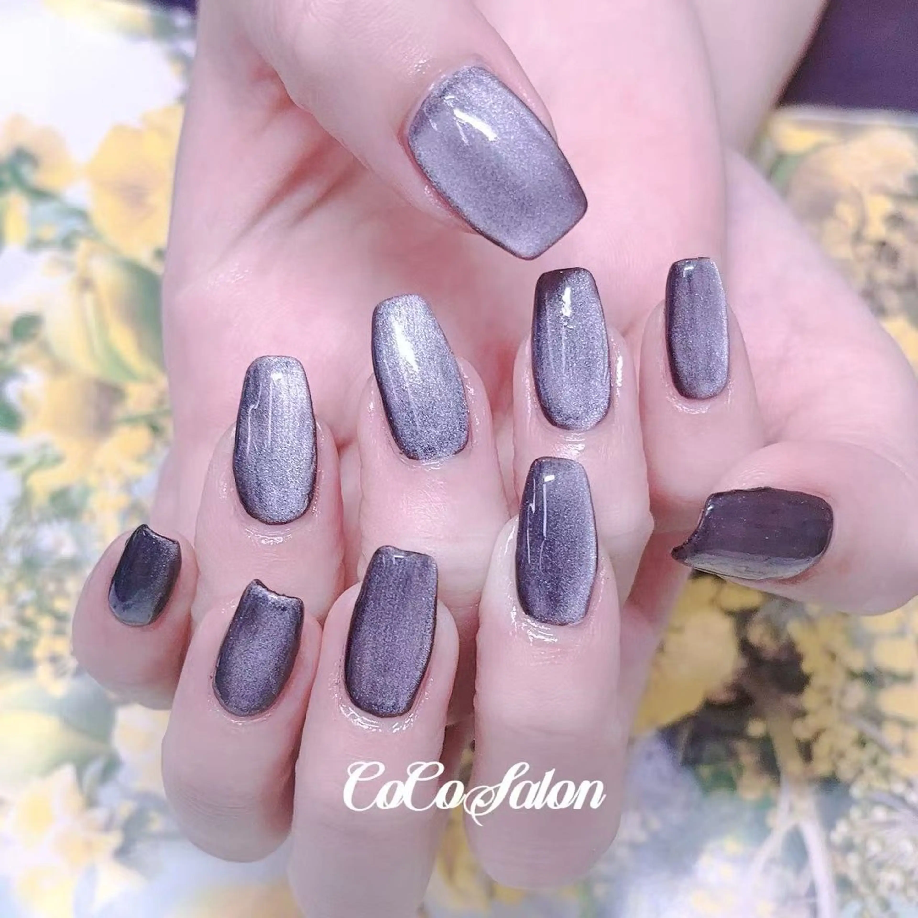 ネイル ジェルネイル 韓国ネイル マグネットネイル ワンカラーネイル CoCo Salon ネイル/睫毛/脱毛のネイルデザイン