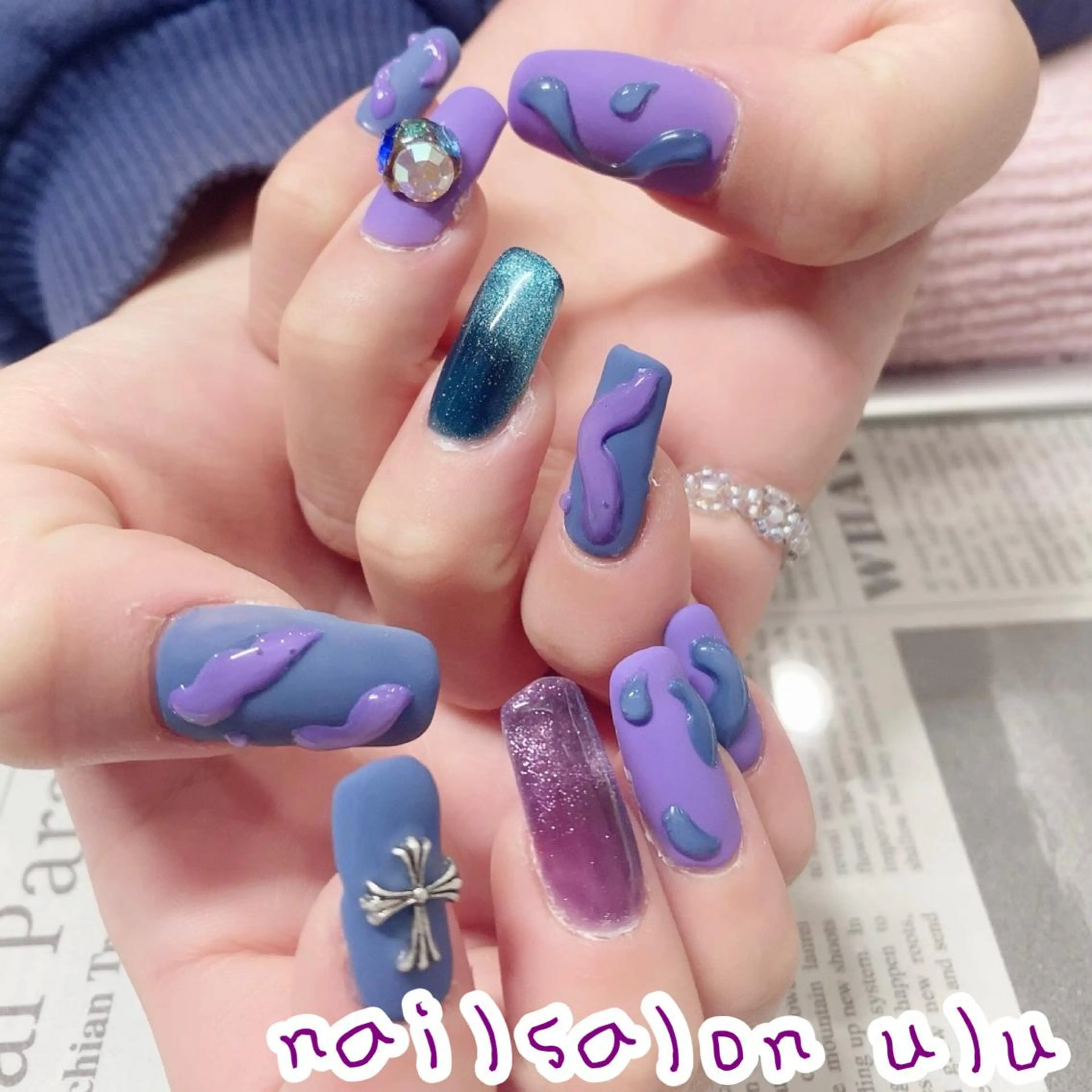 ロング ネイル アートネイル nail salon uluのネイルデザイン