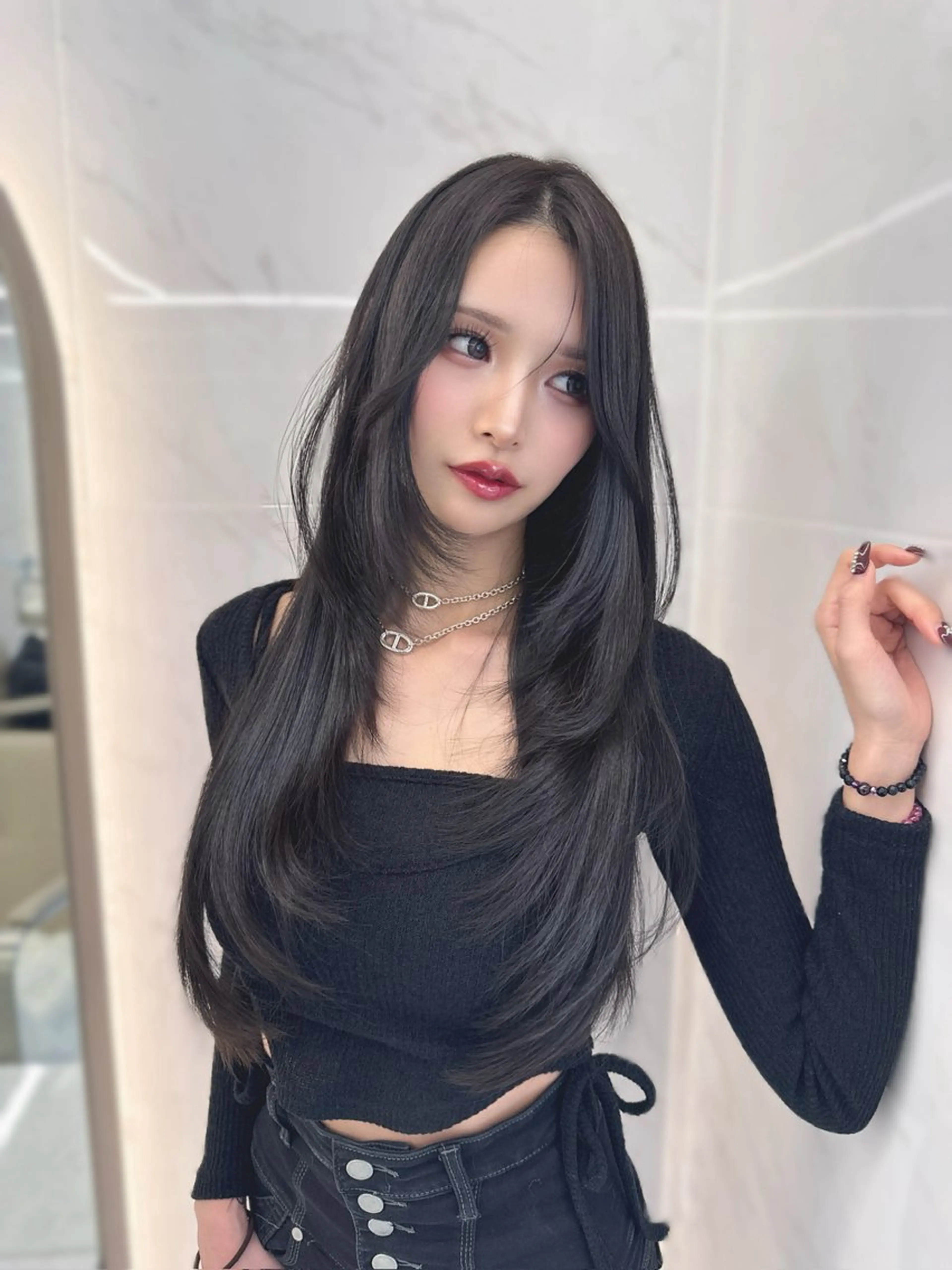 ロング 韓国風ヘア kiti Sakaeのヘアスタイル