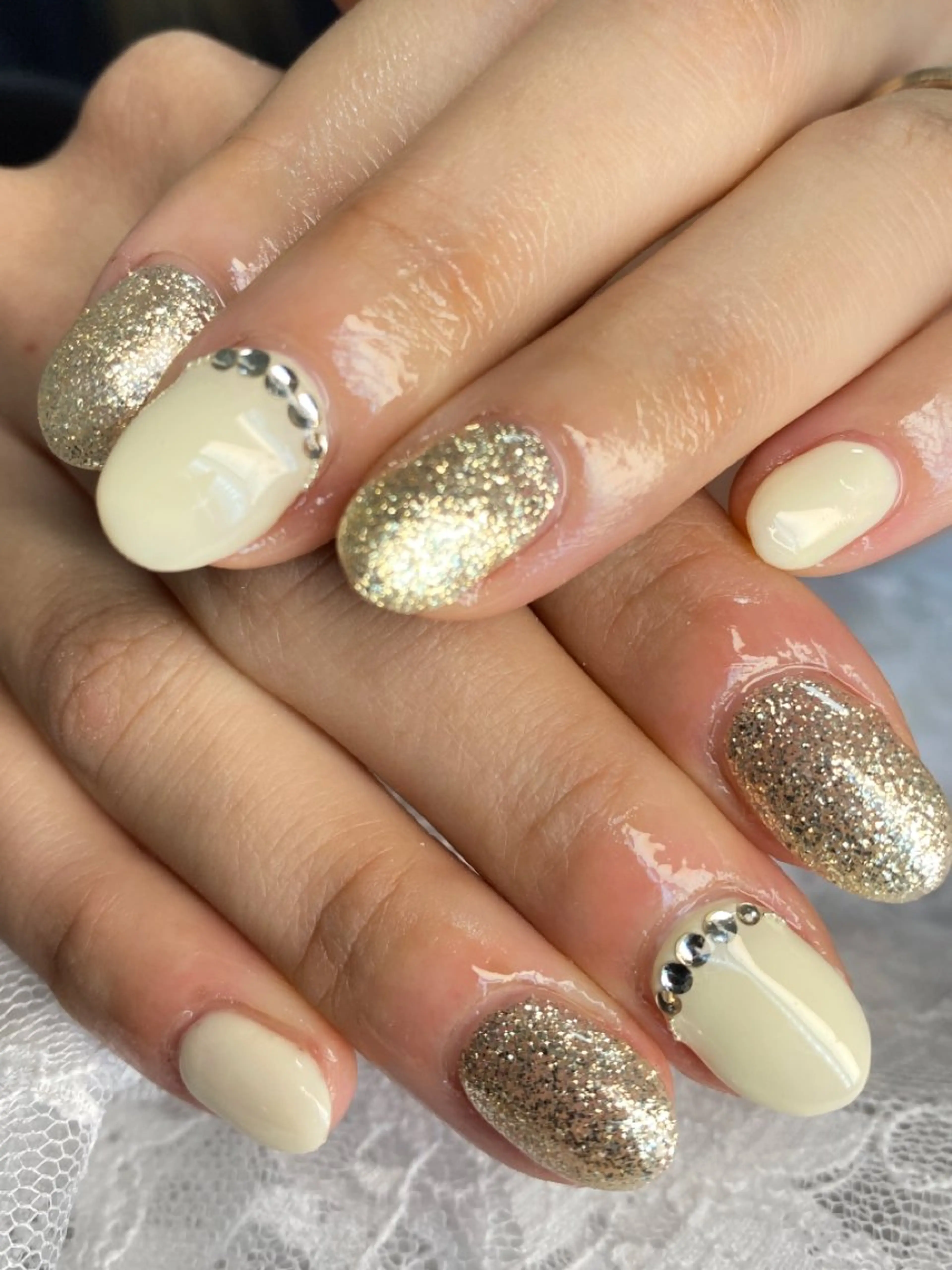 ネイル ストーンネイル HandS ネイル 自宅サロンのネイルデザイン