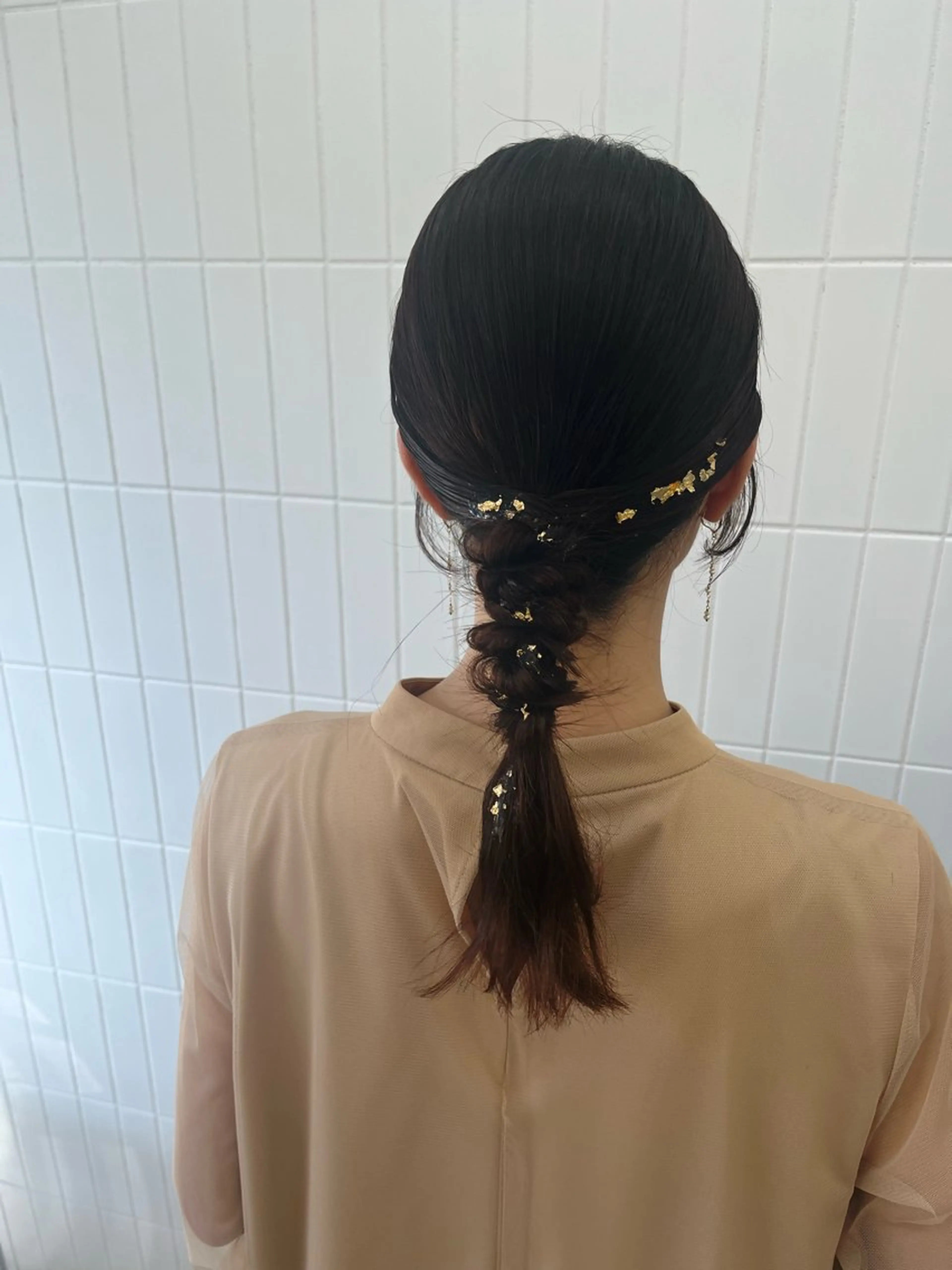 ヘアアレンジ 結婚式・ブライダル ヘアセット 髪質改善縮毛矯正/暖 色カラー/ウエダカナのヘアスタイル