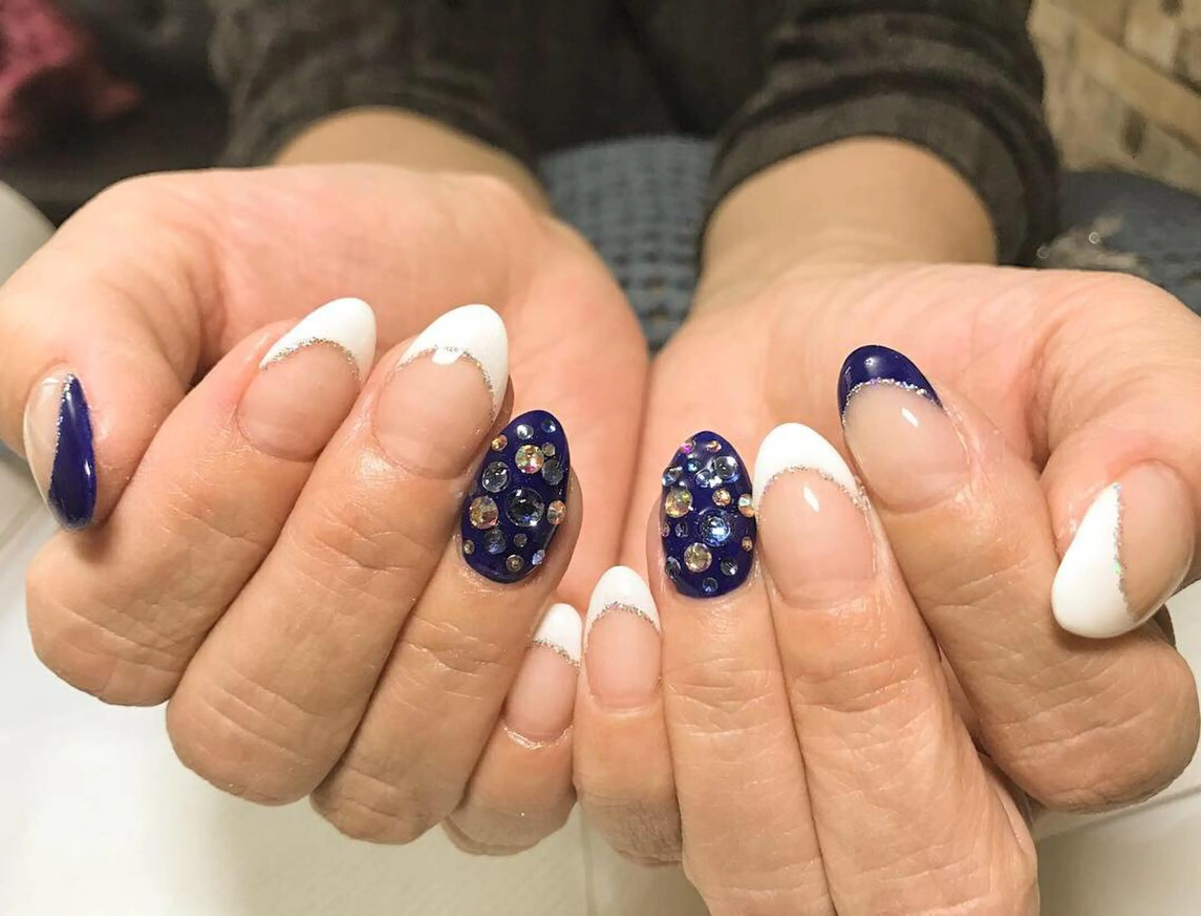ネイル フットネイル フレンチネイル シンプルネイル 春ネイル ストーンネイル ネイル フフラ所属・nail fufla ♡yamane♡のネイルデザイン
