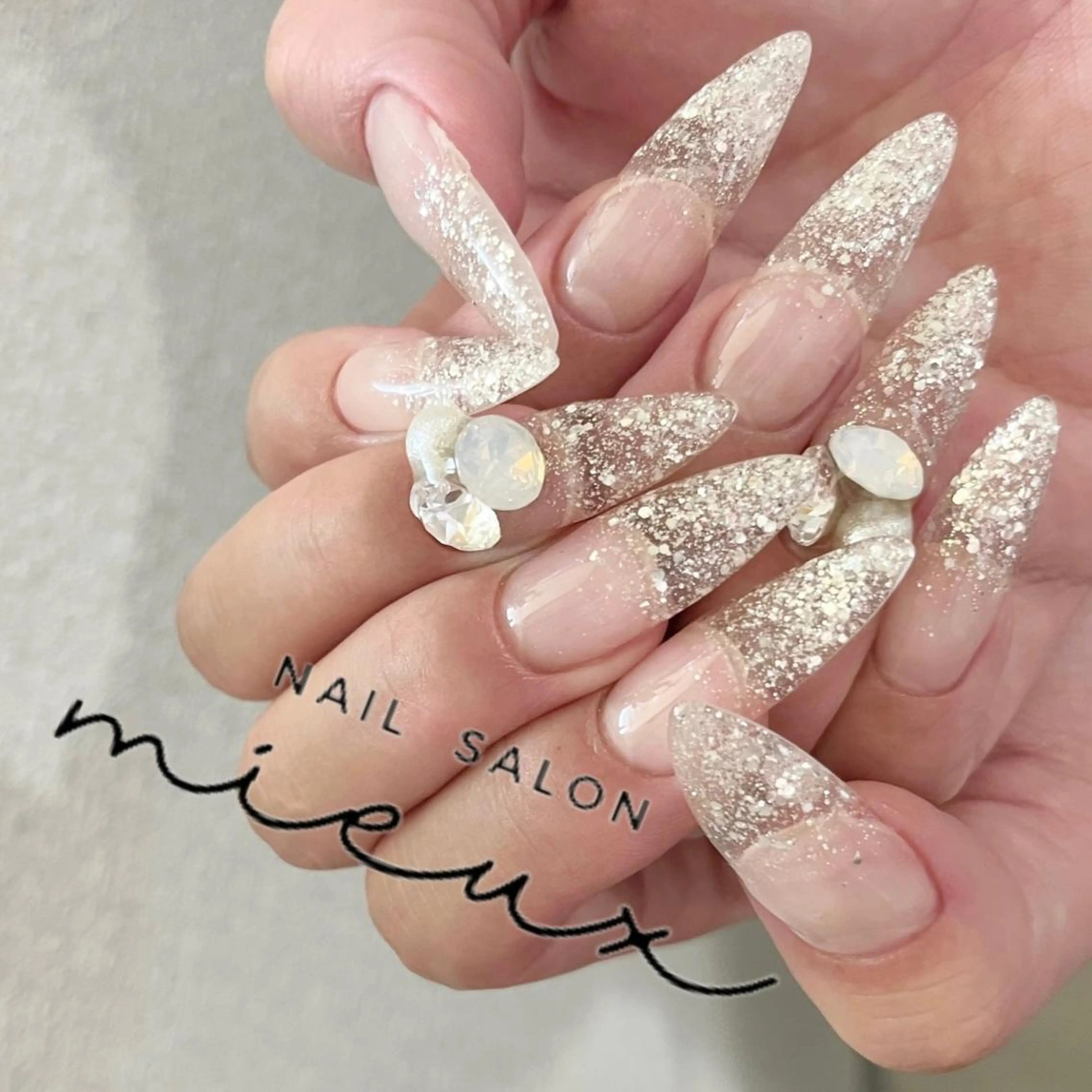 ネイル 長さ出し ハンドネイル nailsalon mieuxのネイルデザイン