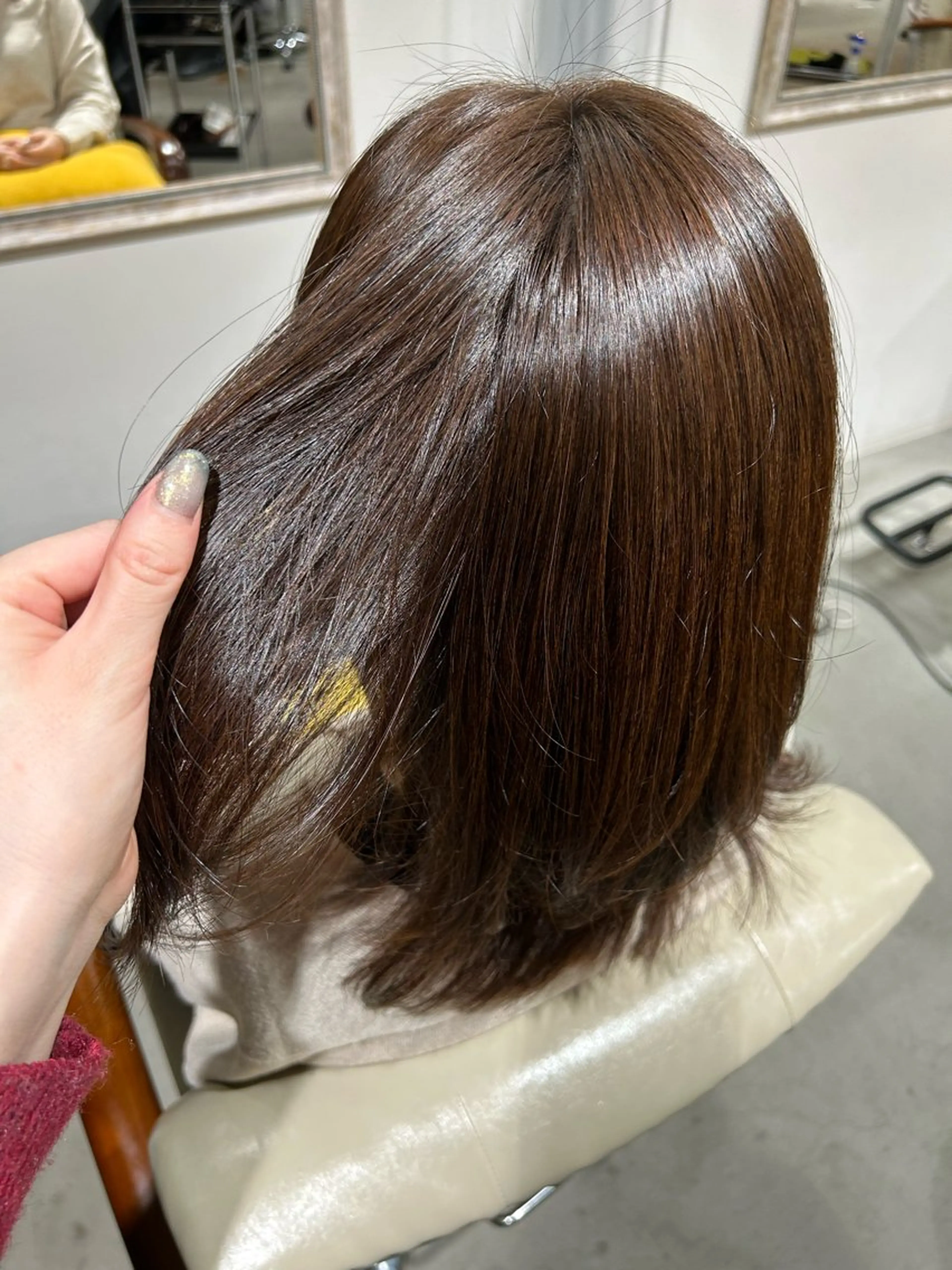 ミディアム オレンジブラウン 瀬川 夏緒のヘアスタイル