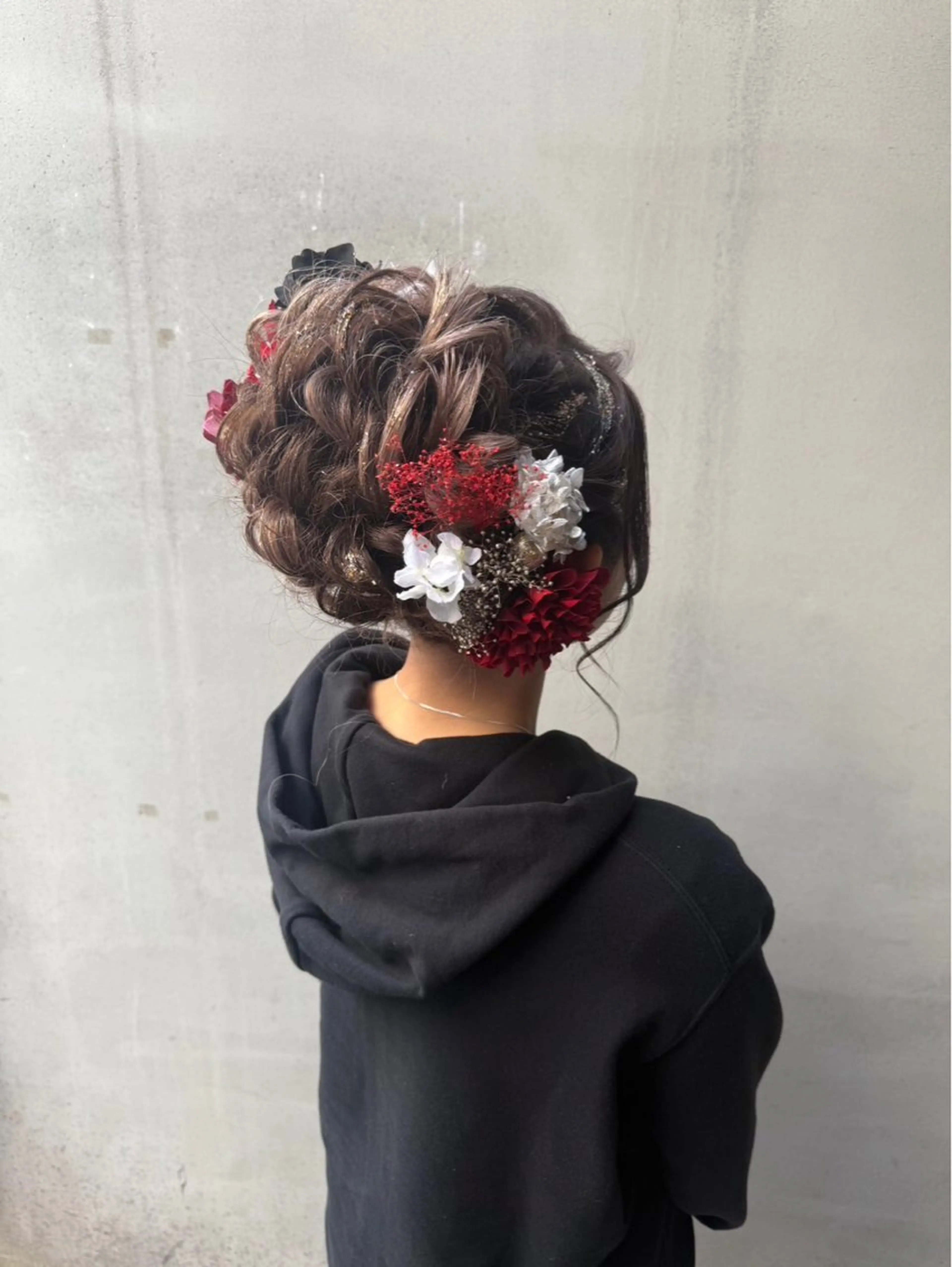 セミロング ヘアアレンジ ヘアセット エクステ専門店AIM /百花のヘアスタイル