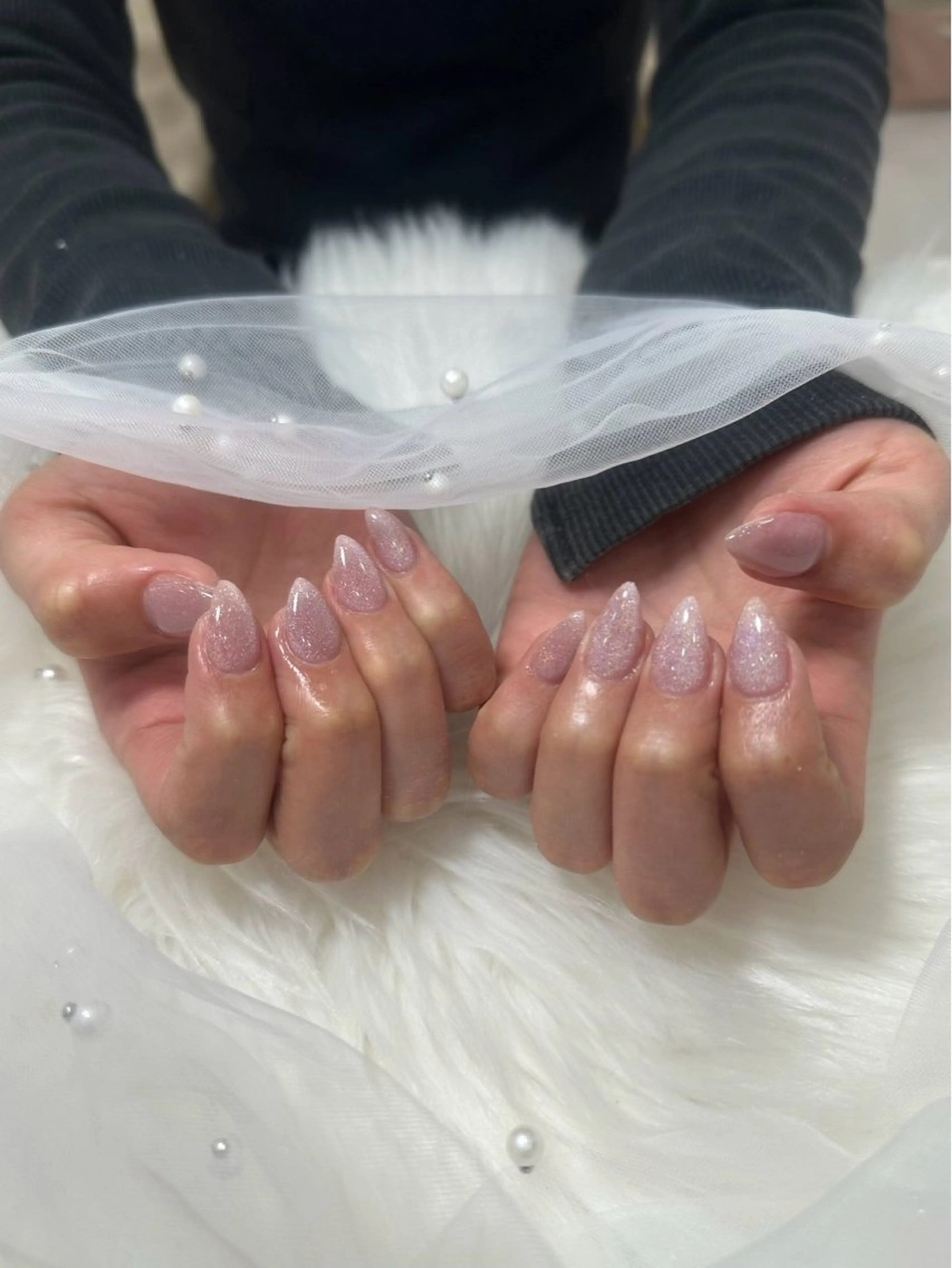 ネイル 長さ出し フットネイル ジェルネイル 韓国ネイル マグネットネイル #Amin nail salonのネイルデザイン