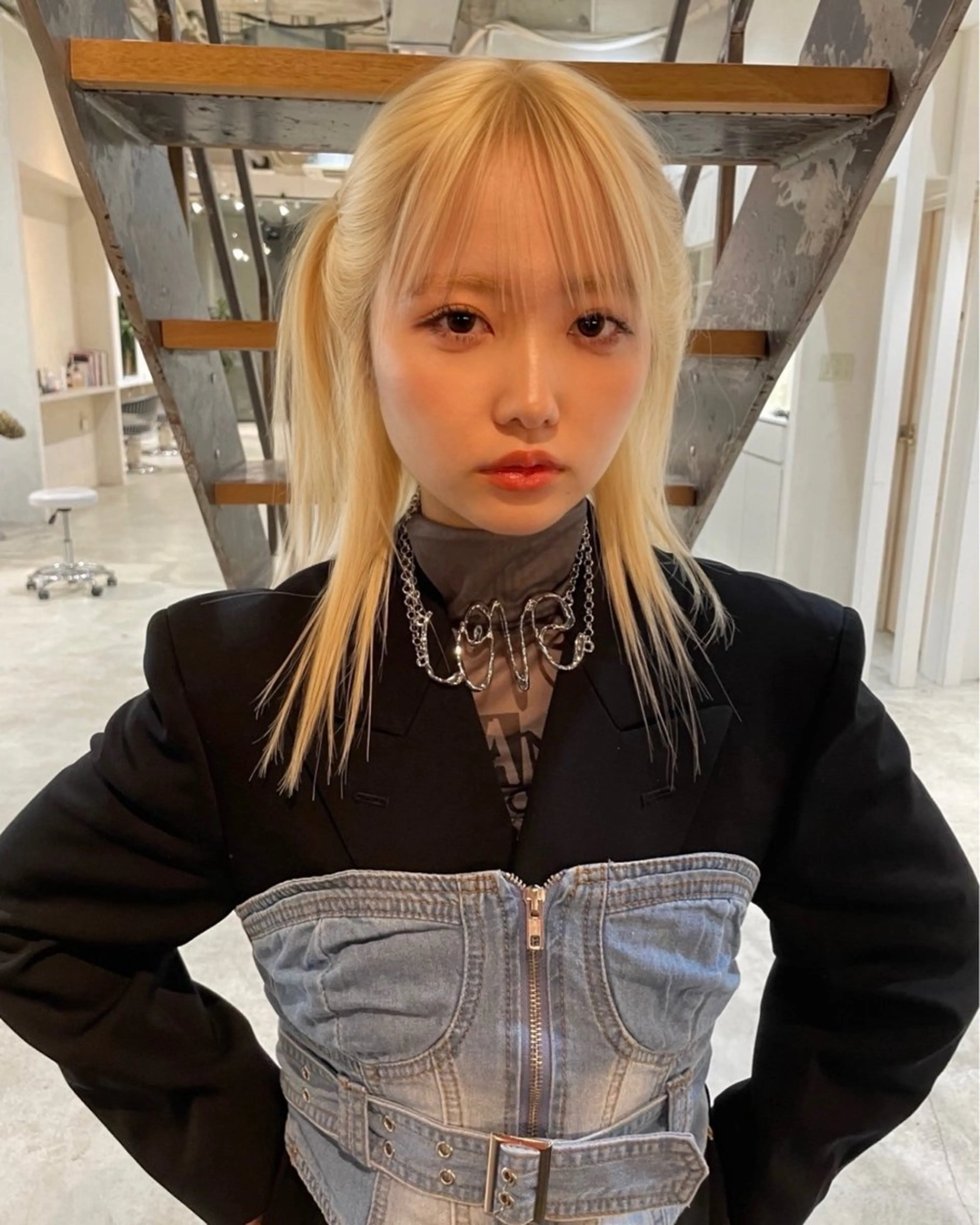 セミロング カラー ヘアカラー ハイライト 名古屋/FUTOのヘアスタイル