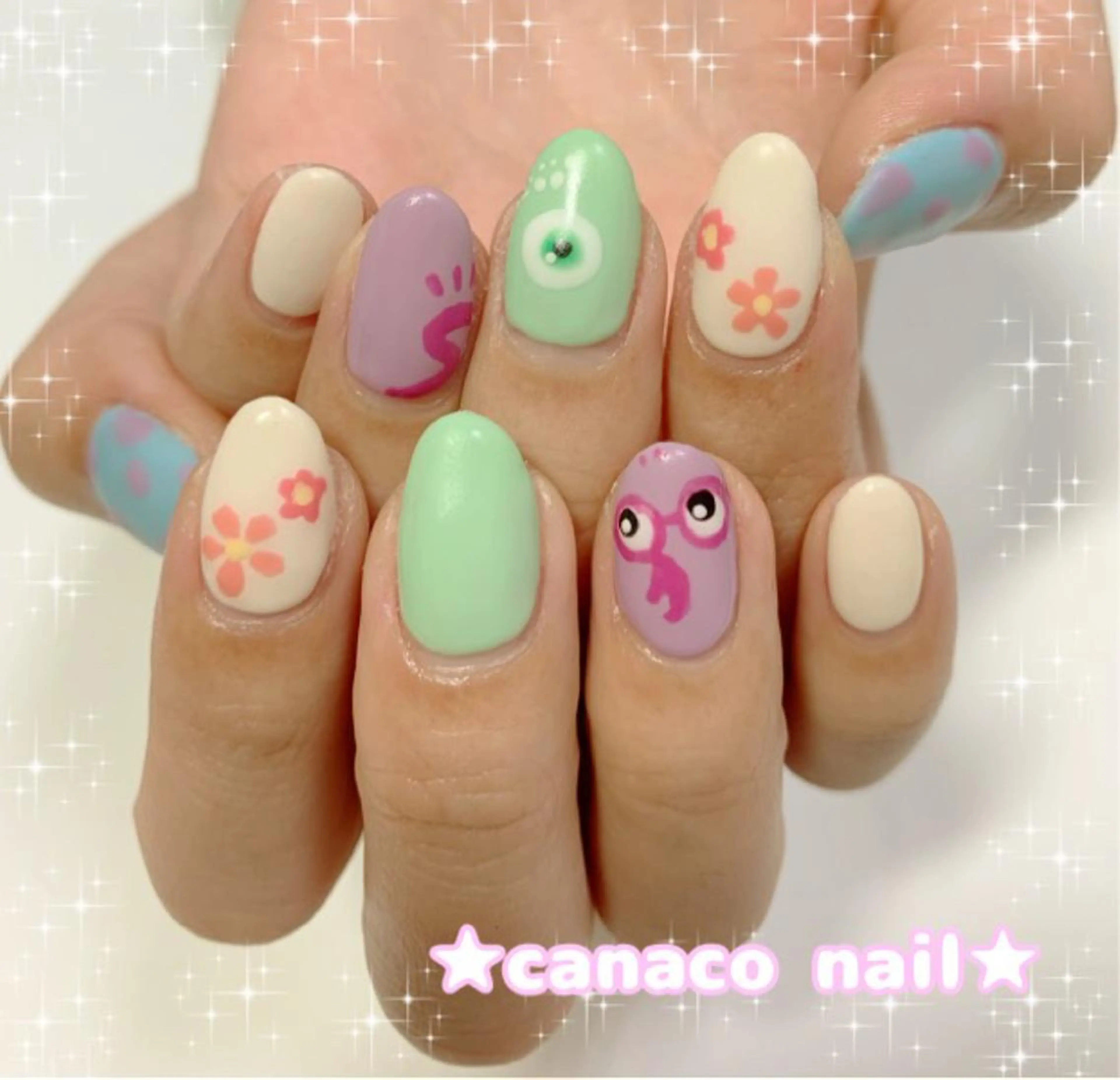 ネイル アートネイル ジェルネイル パラジェル ストーンネイル ハンドネイル ハンドケア ベテランネイル cnc  nailのネイルデザイン