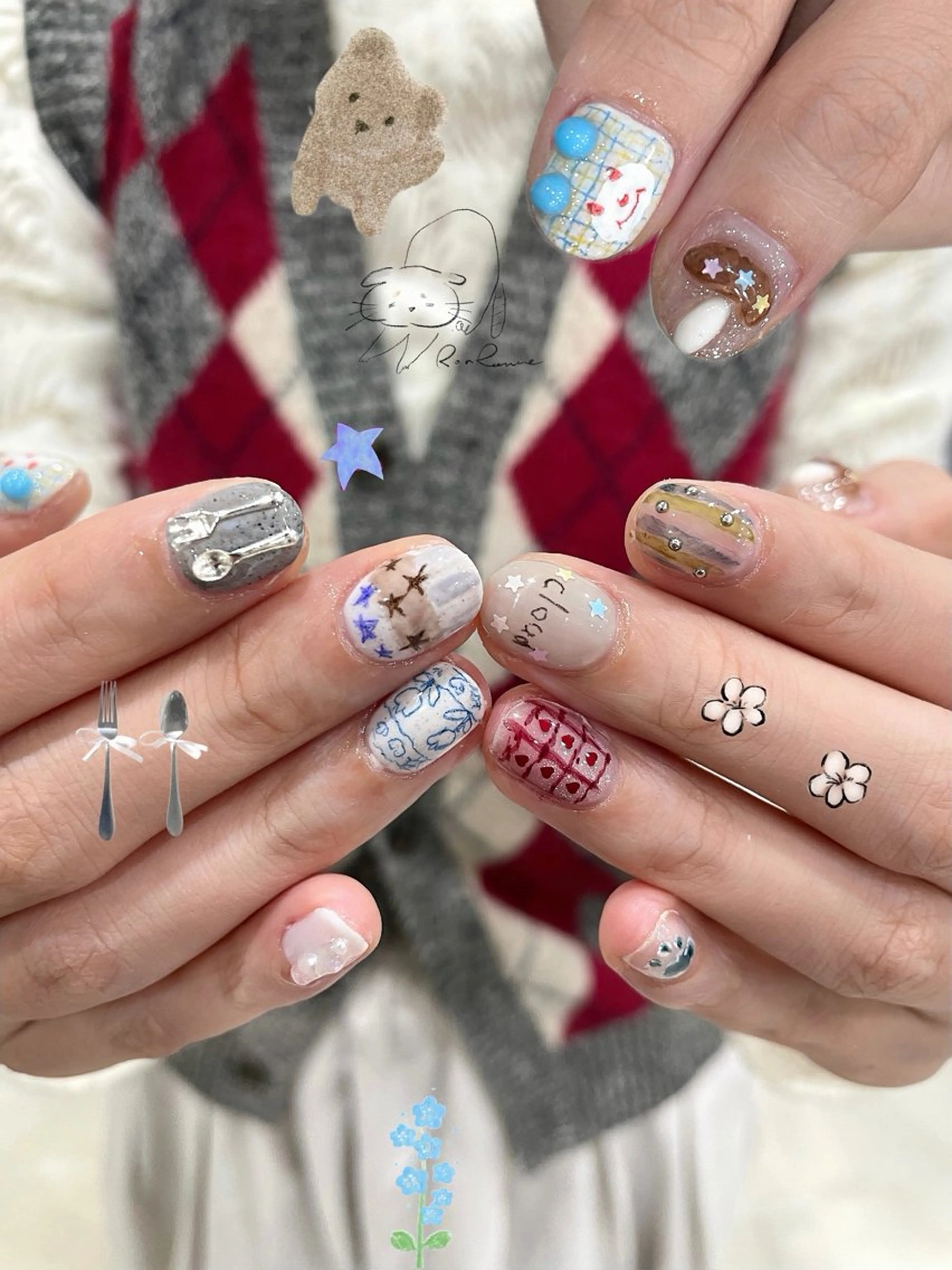 ネイル オーロラネイル 長さ出し フレンチネイル ジェルネイル ミラーネイル ハンドネイル Cho Artネイル所属・ronronne .のネイルデザイン