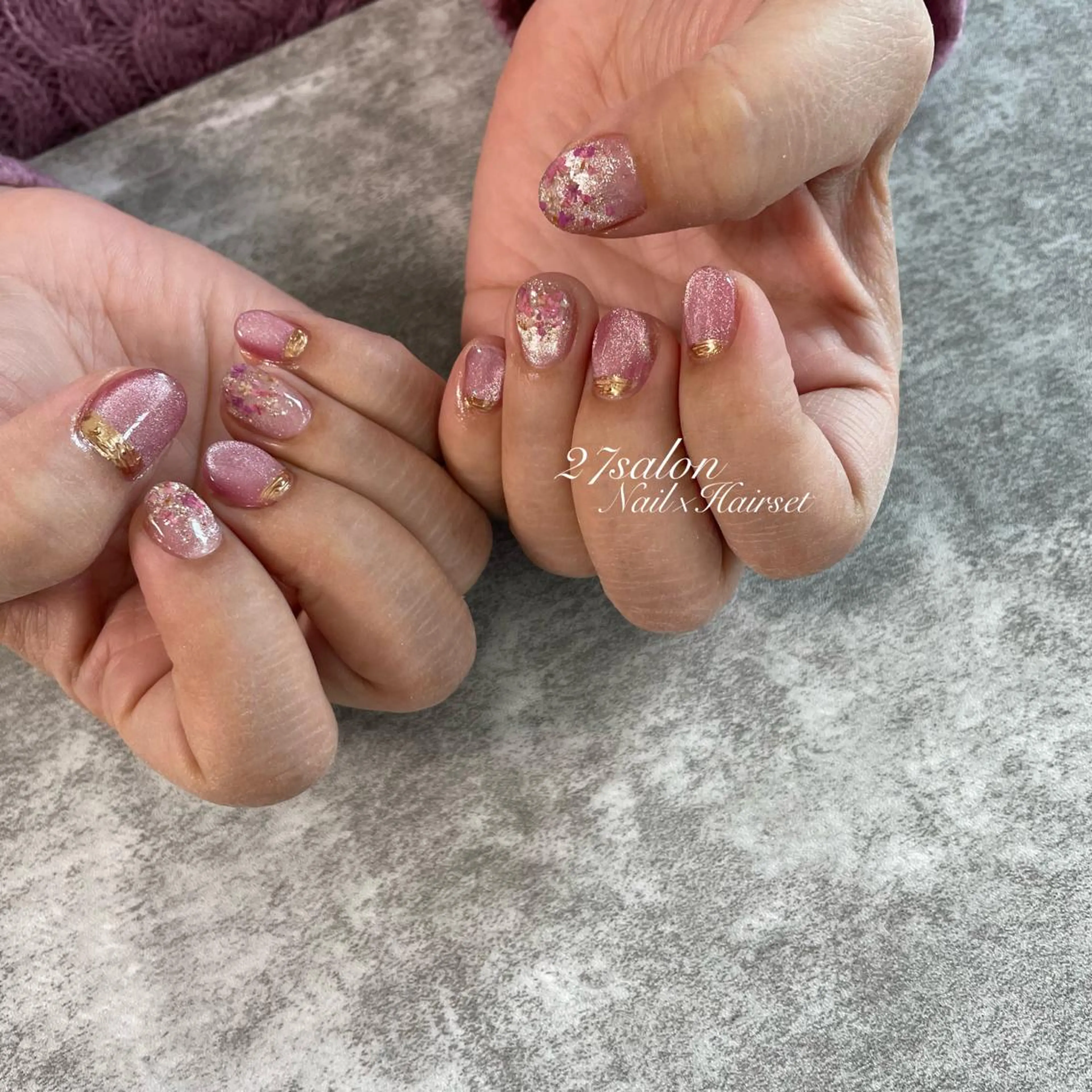 ネイル フラワーネイル マグネットネイル 27salon yuinaのネイルデザイン