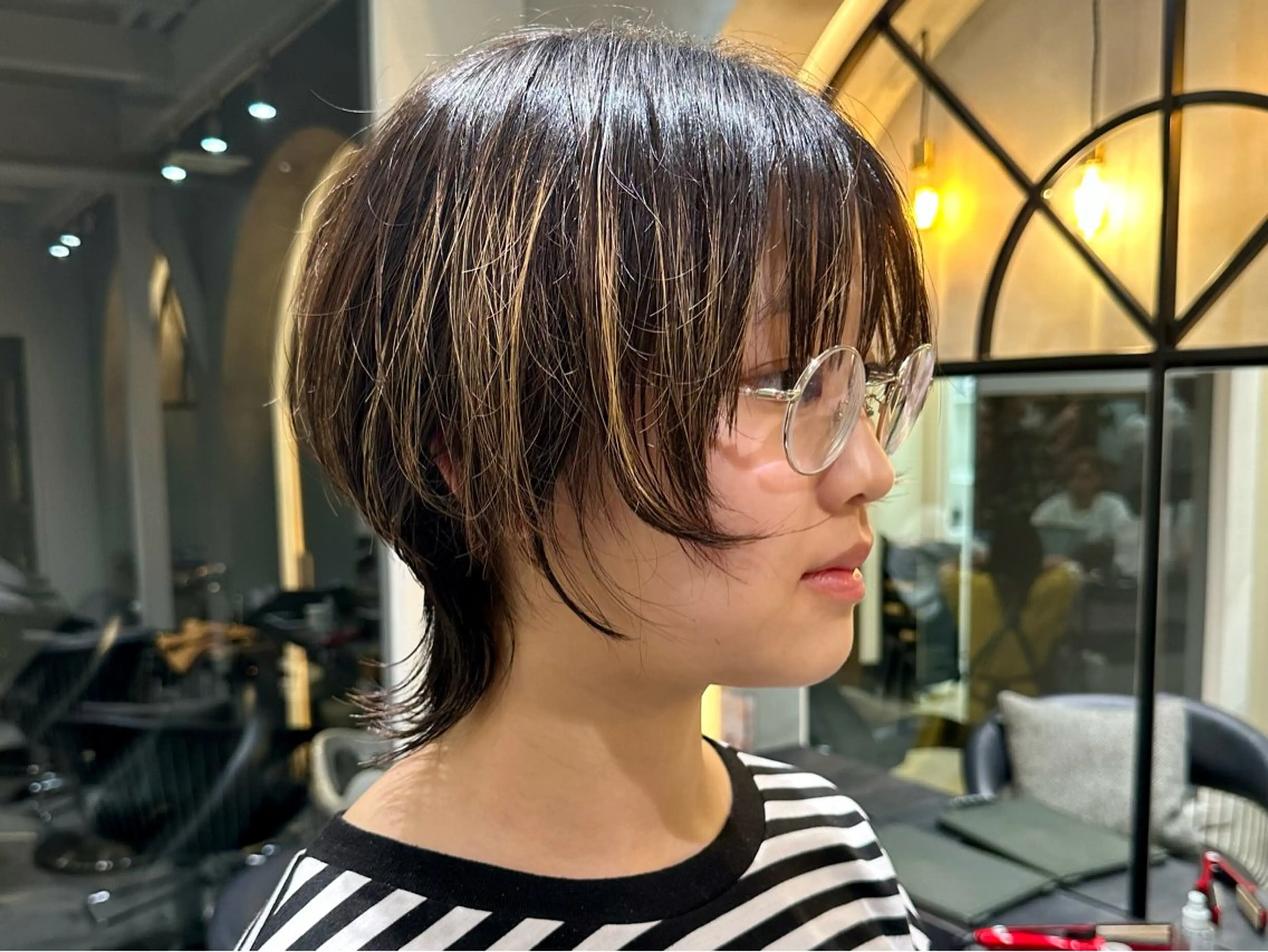 ショート ボブ くびれヘア 顔周りカット ハイライト 韓国風ヘア カット トリートメント taiga レイヤー /髪質改善/矯正🌈のヘアスタイル