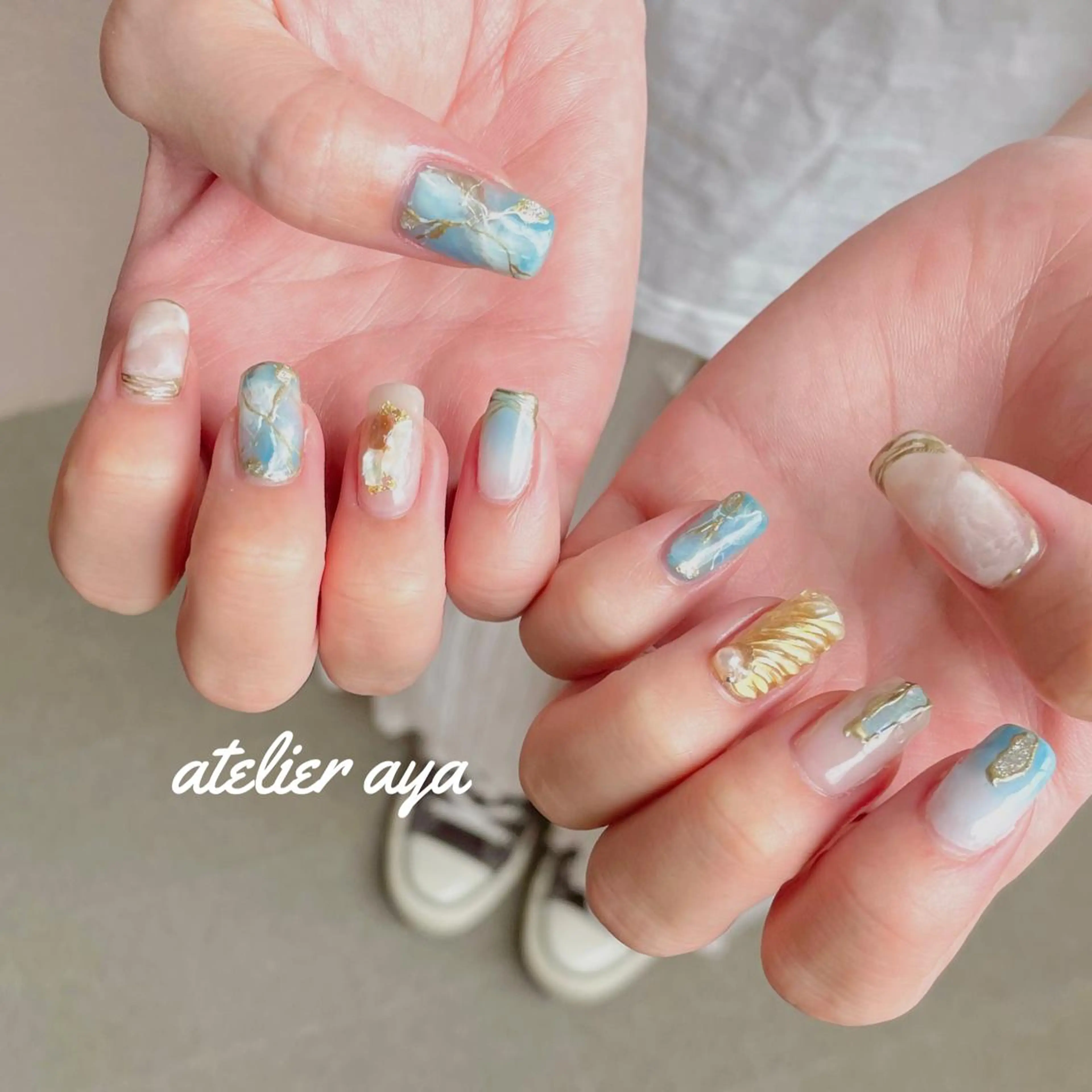 ネイル 大理石ネイル(マーブル) 北名古屋♡ ayanaのネイルデザイン