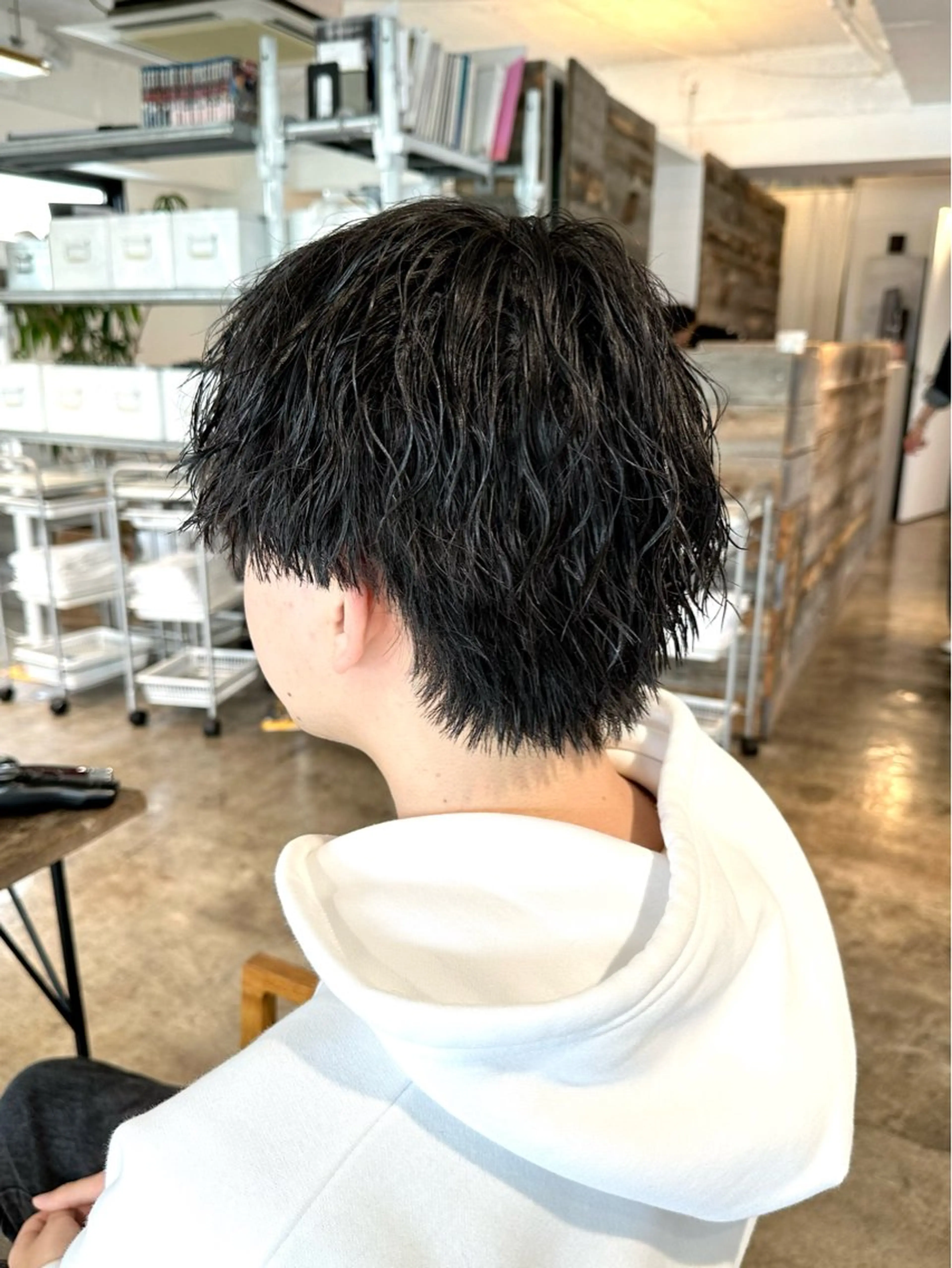 パーマ メンズ マッシュウルフ マッシュ メンズパーマ 波巻きパーマ メンズウルフカット カット 骨格補正施術/メンズ 専門美容師/YUYAのヘアスタイル