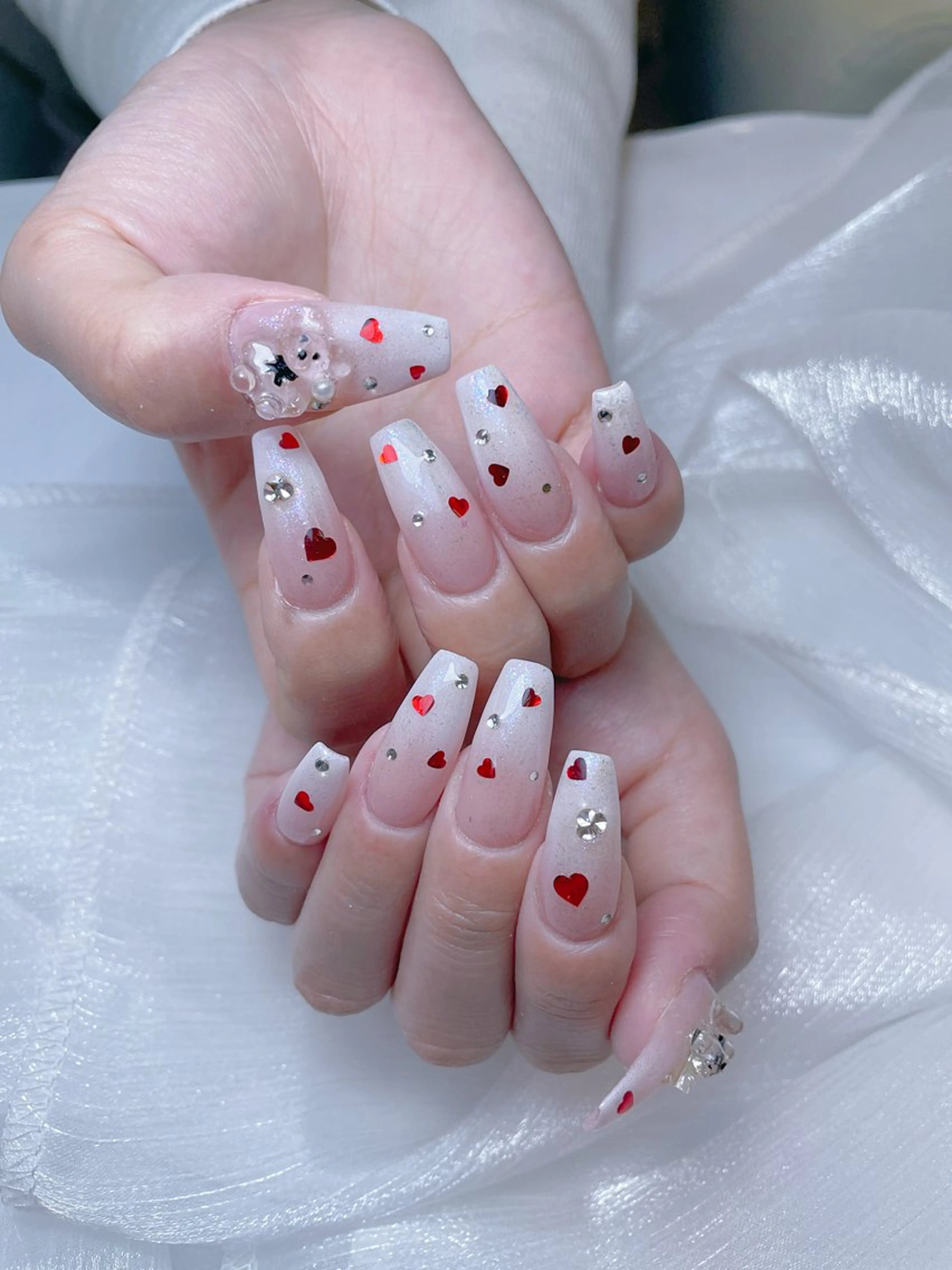 ネイル ジェルネイル ロングネイル 大理石ネイル(マーブル) スカルプネイル 春ネイル ハンドネイル NailPrincess所属・princess スカルプ専門店のネイルデザイン