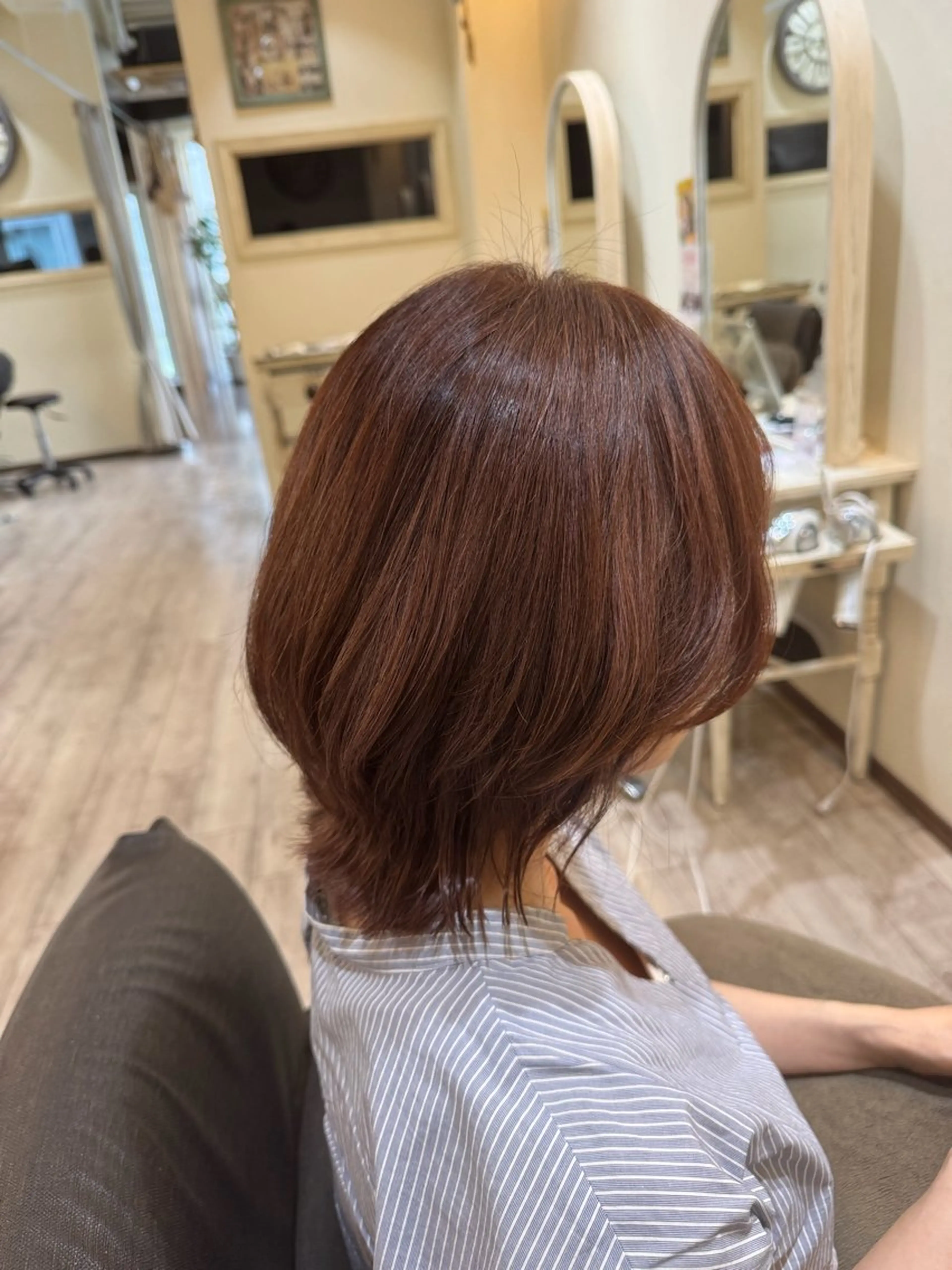 ミディアム カラー ベージュカラー ピンクカラー ピンクベージュ jurerbelle RIHOのヘアスタイル