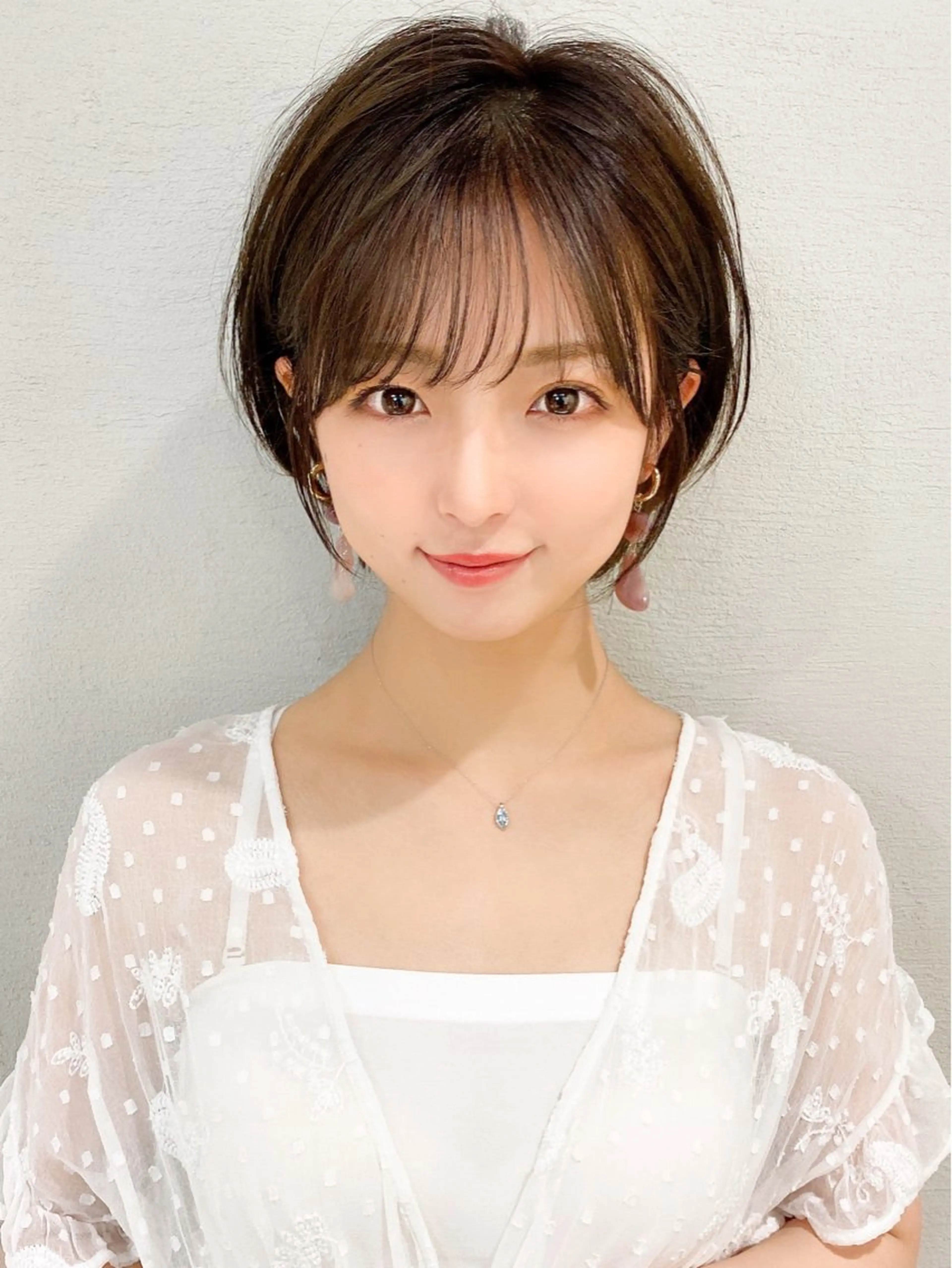 ショート カラー 丸みショート 顔周りカット ショートヘア 小顔カット カット ヘアカラー トリートメント 山﨑 翼のヘアスタイル