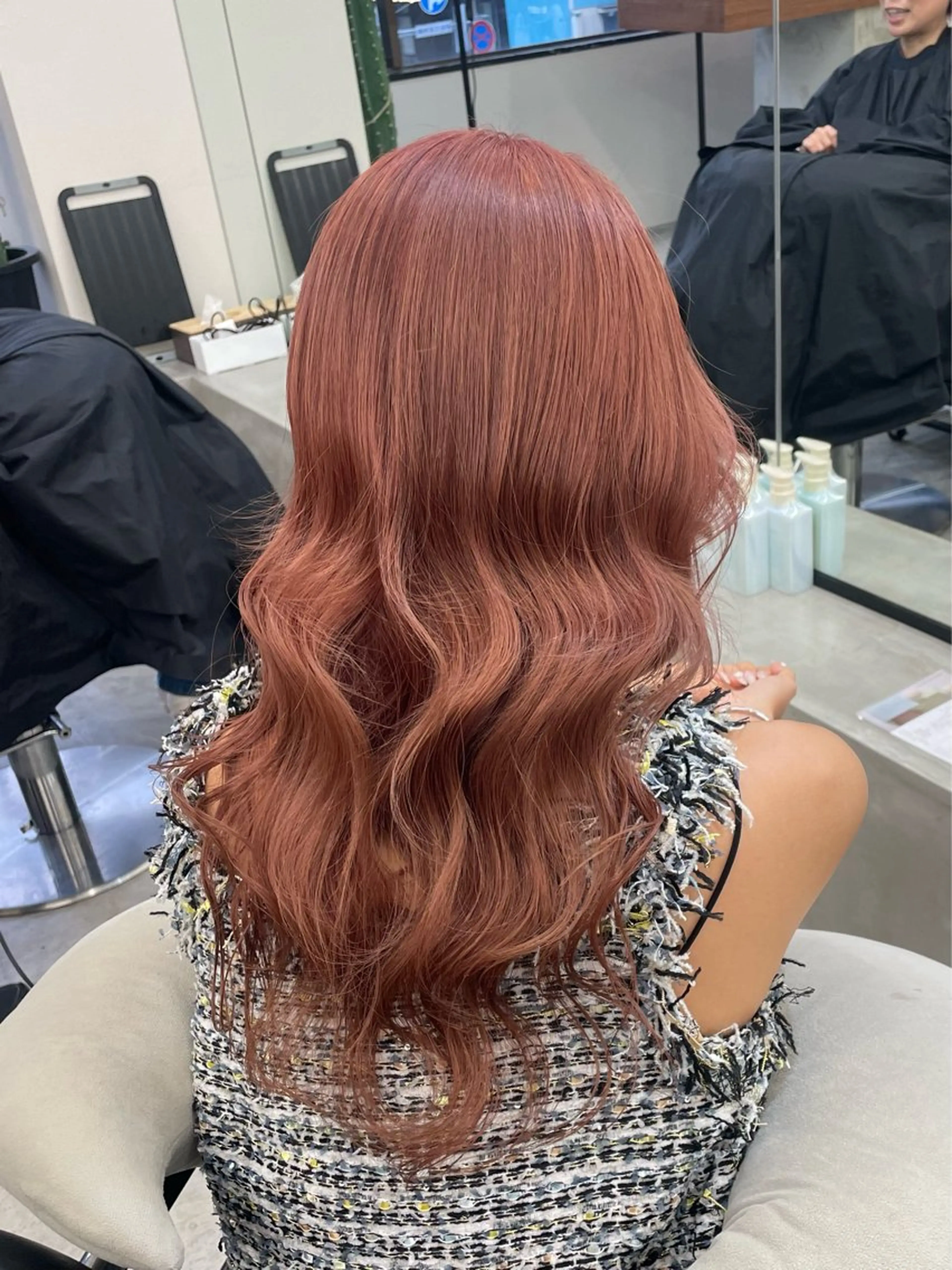 ロング カラー ベージュカラー オレンジ オレンジベージュ ヘアカラー トリートメント エクステ/大人可愛い カラー🩷RINAのヘアスタイル