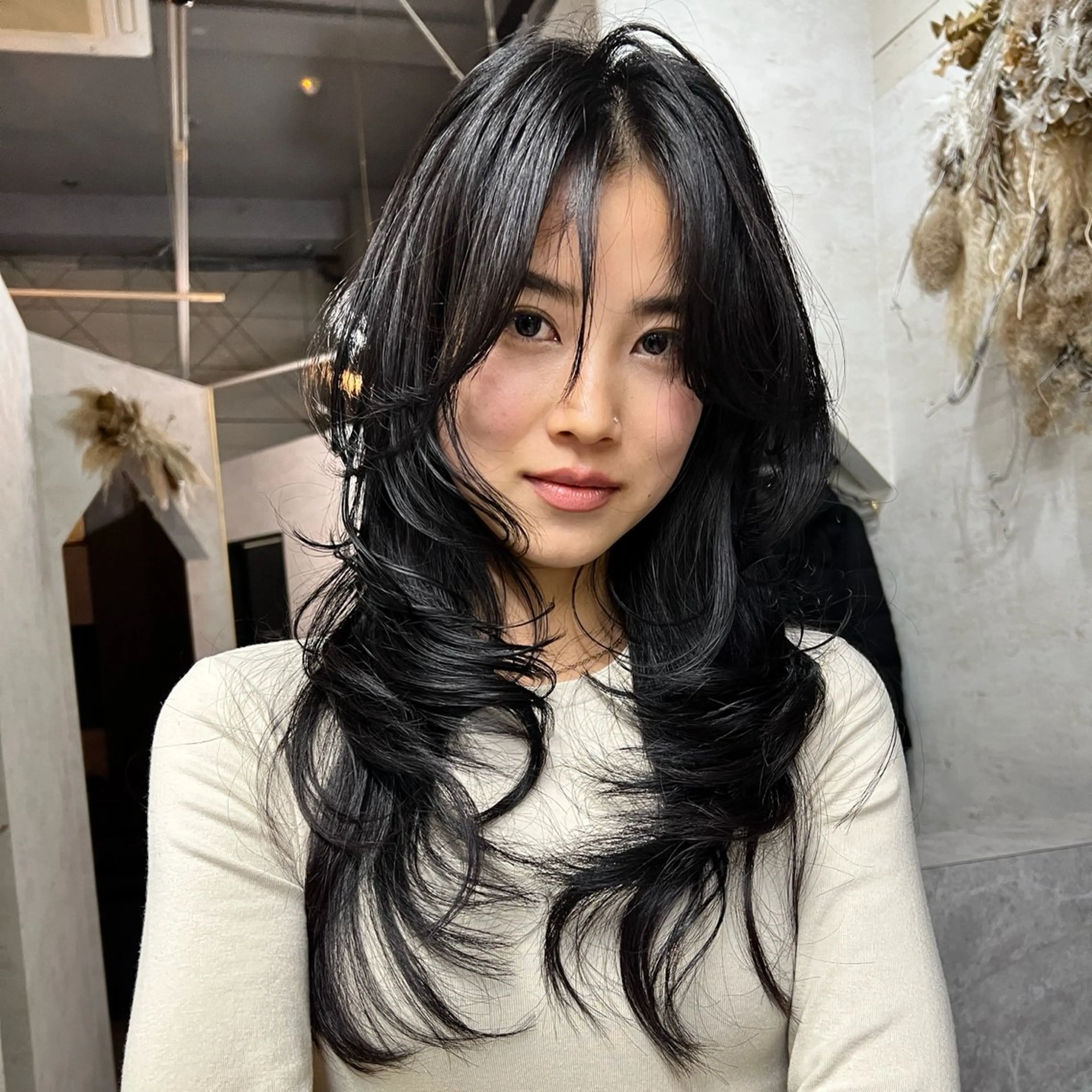 ロング カット ヘアカラー トリートメント エクステ・レイヤ ーカット松下宗翔のヘアスタイル