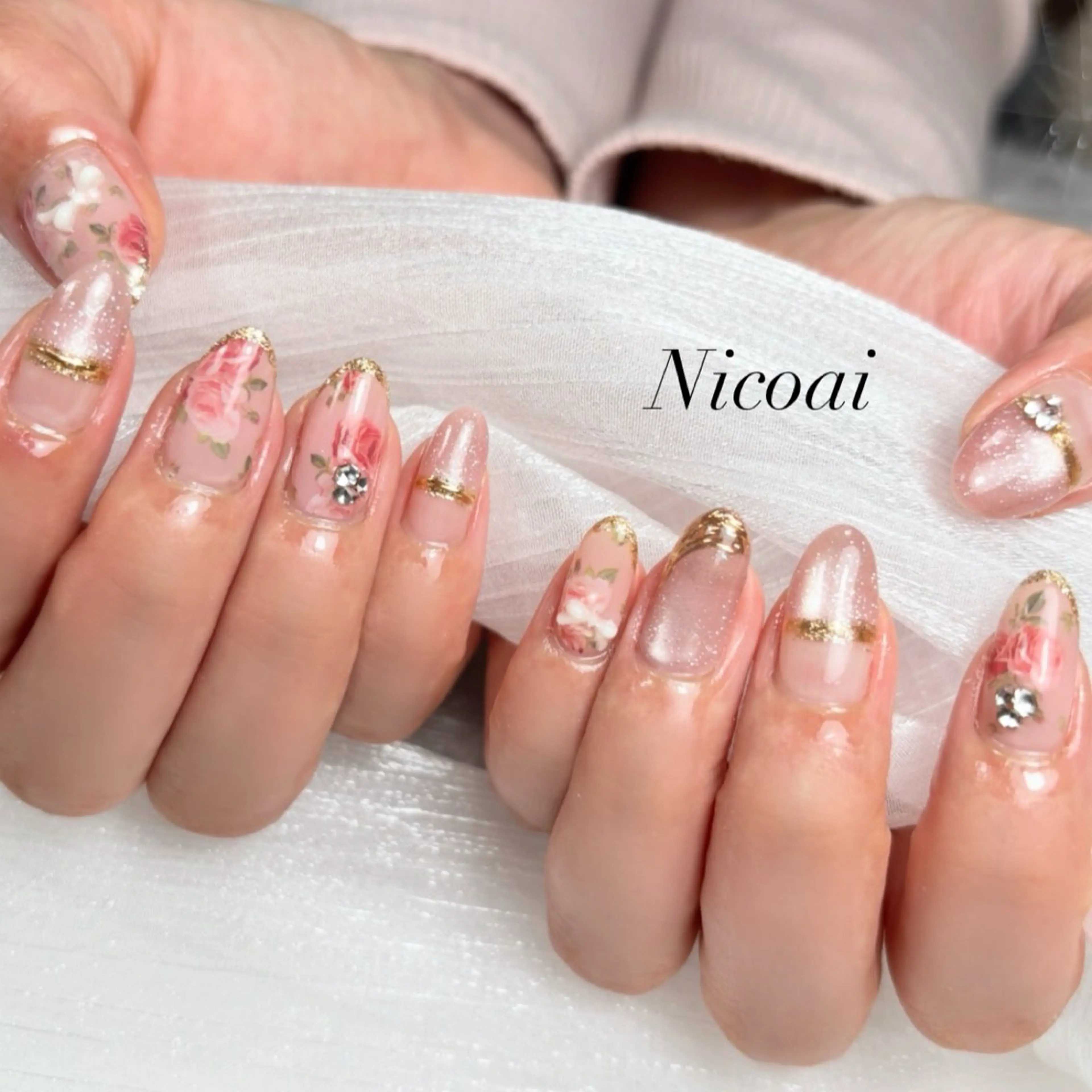 ネイル フラワーネイル 春ネイル NailSalon Nicoaiのネイルデザイン
