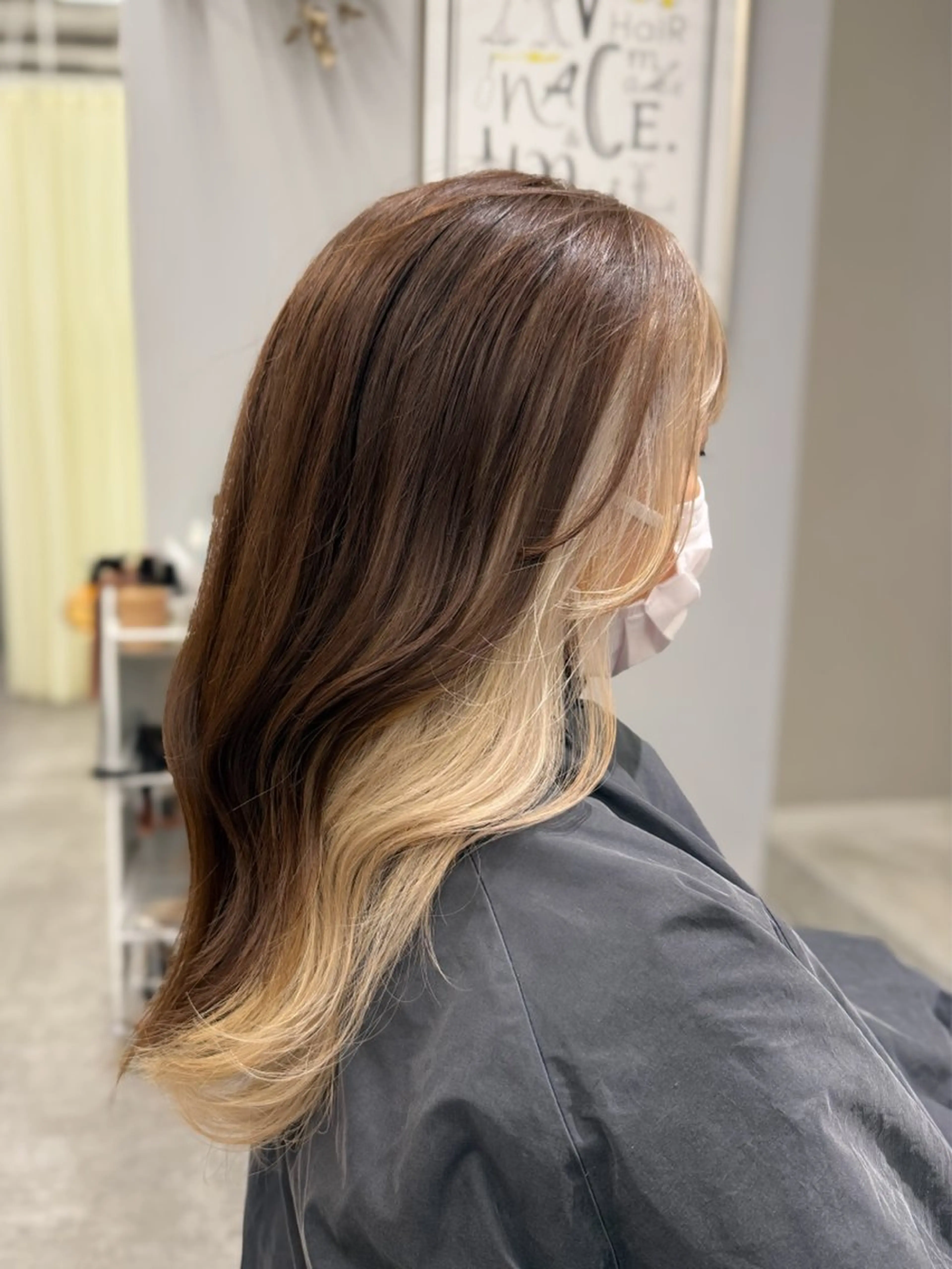 ロング カラー ブリーチ ハイトーンカラー インナーカラー カット ヘアカラー 巻ける髪質改善🫧ハ イライト/永田汰伊智のヘアスタイル