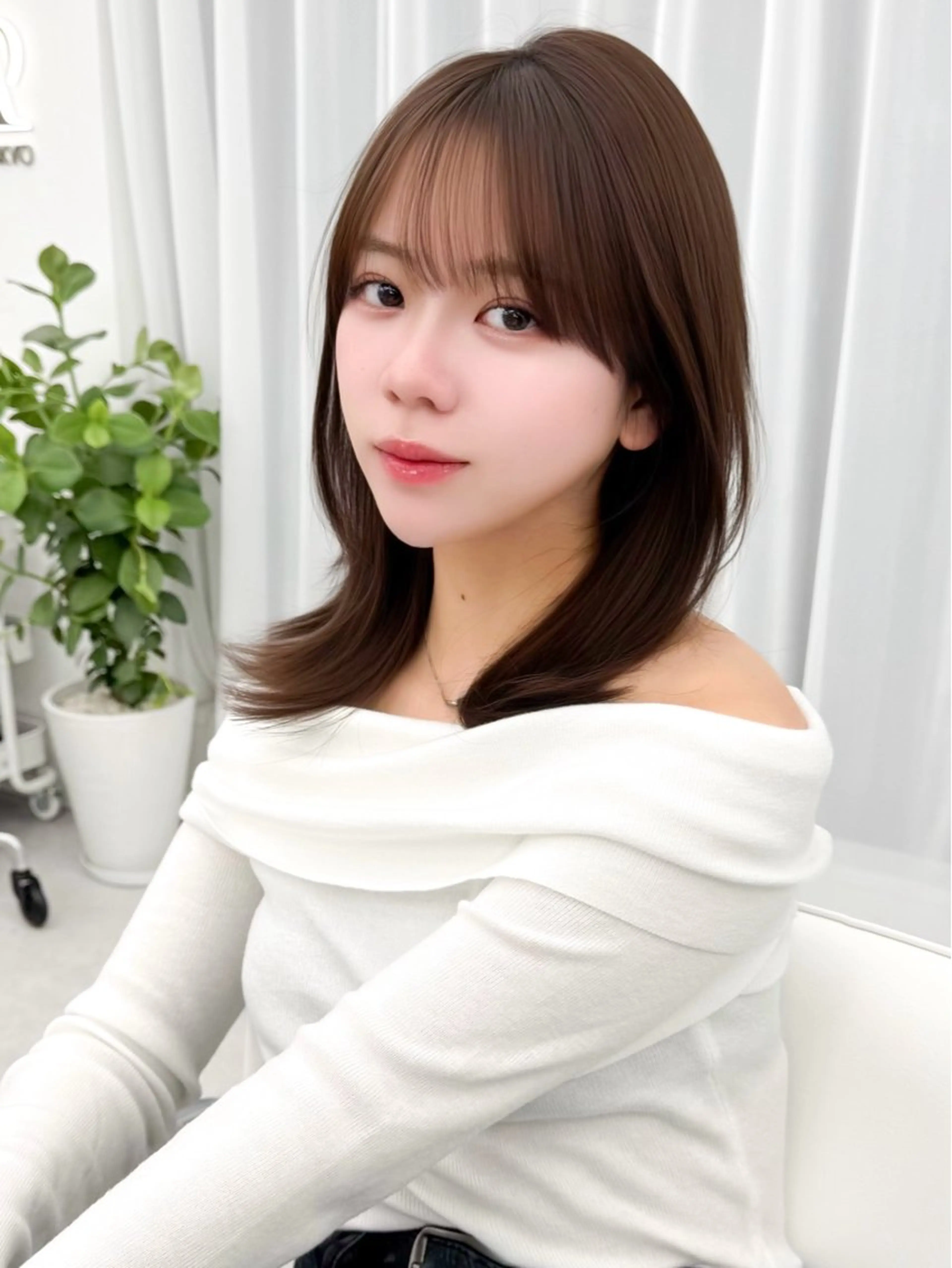 ミディアム カラー ヘアアレンジ カット ヘアカラー トリートメント 顔周り&ミディアム 特化/池袋/kokiのヘアスタイル