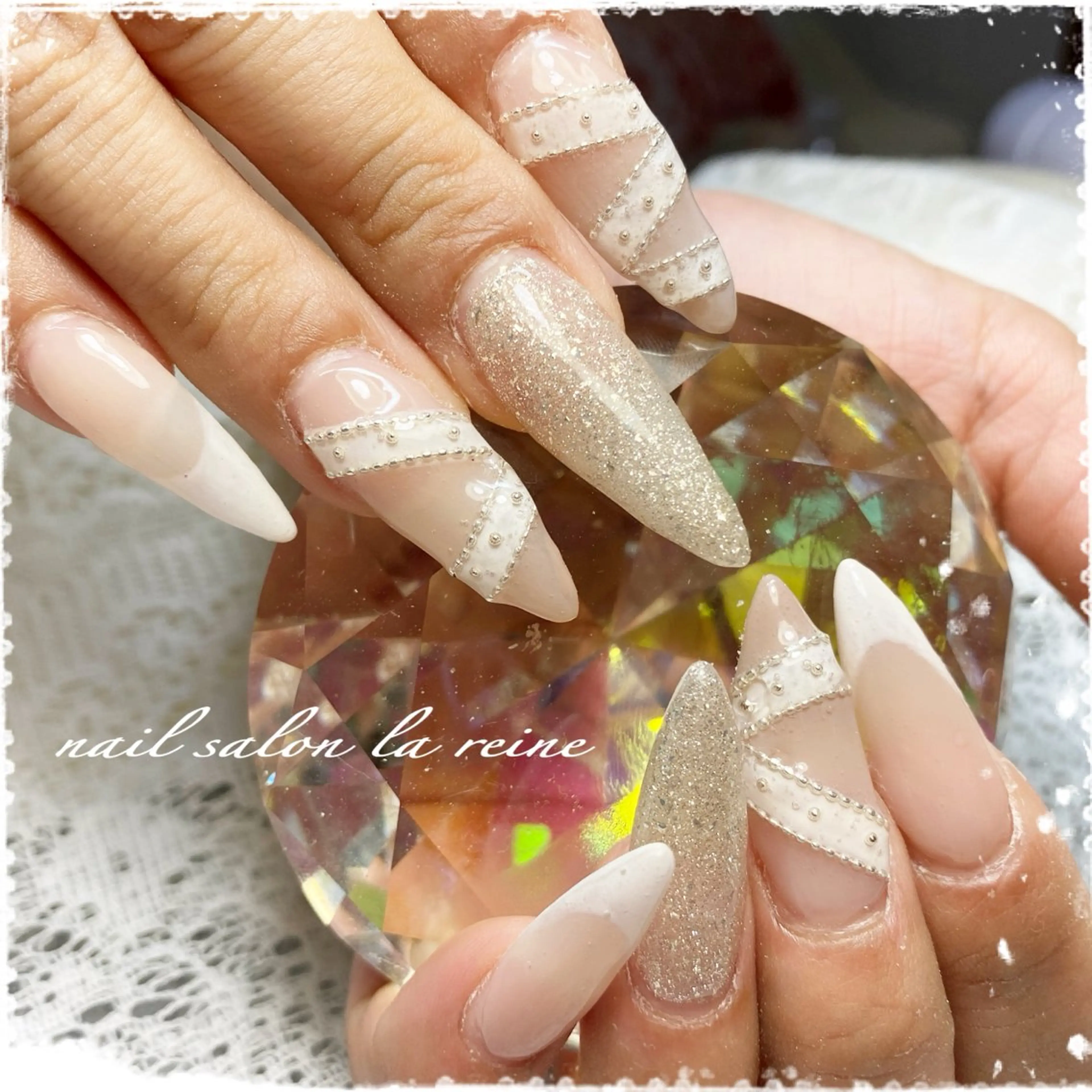 ネイル アートネイル フレンチネイル スカルプネイル nail salon la reineのネイルデザイン